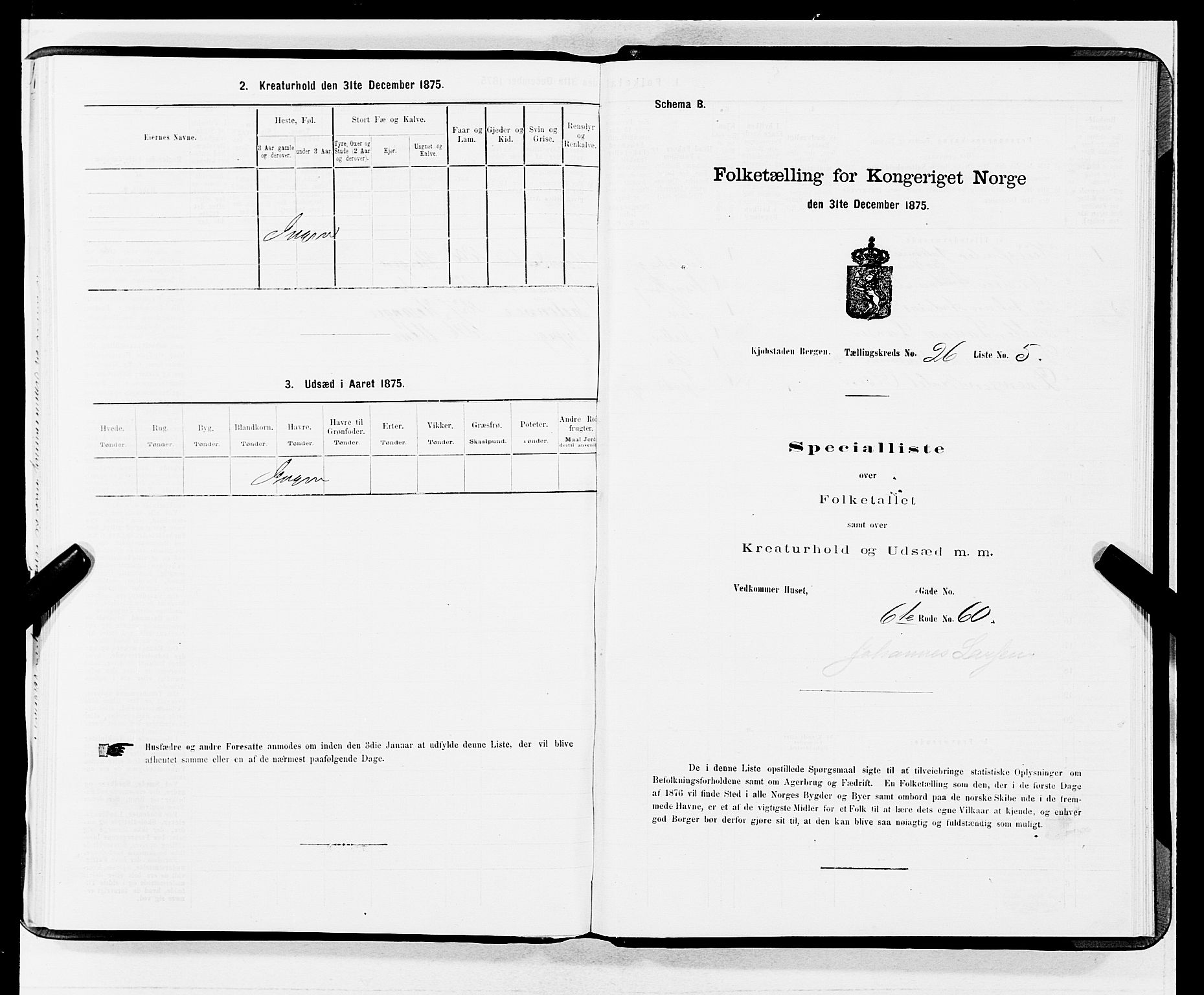 SAB, Folketelling 1875 for 1301 Bergen kjøpstad, 1875, s. 1296