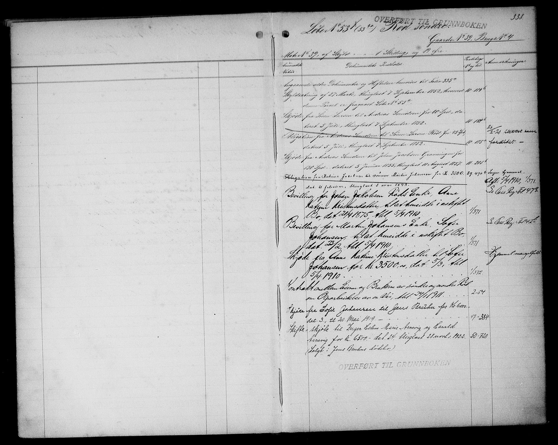 Onsøy sorenskriveri, AV/SAO-A-10474/G/Gb/Gbc/L0001a: Panteregister nr. III 1a, 1887, s. 338