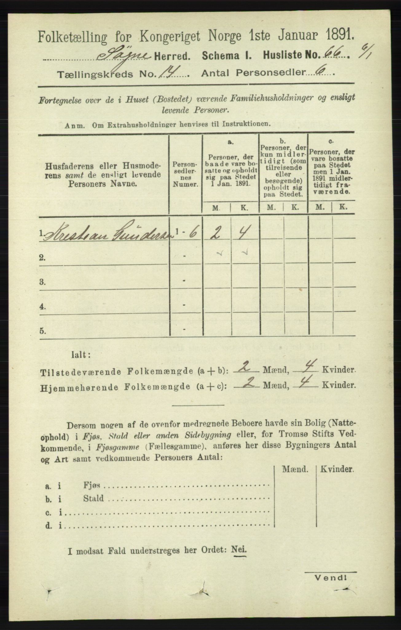 RA, Folketelling 1891 for 1018 Søgne herred, 1891, s. 3392