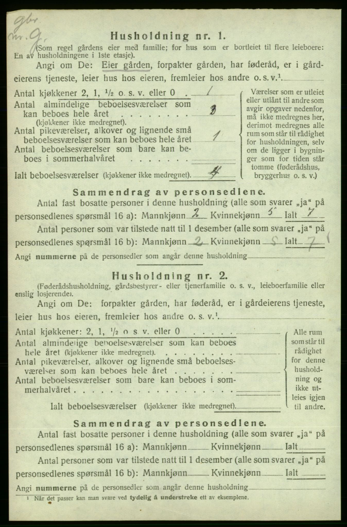 SAB, Folketelling 1920 for 1212 Skånevik herred, 1920, s. 1085