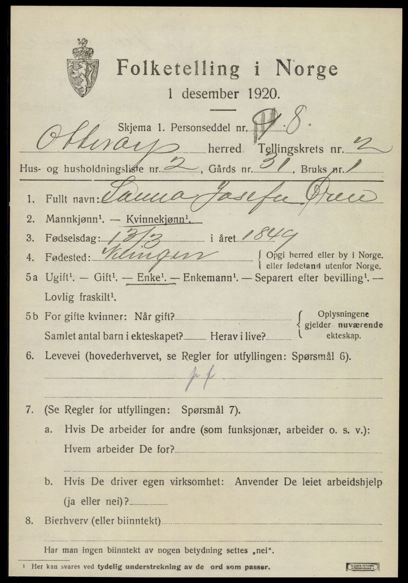 SAT, Folketelling 1920 for 1747 Otterøy herred, 1920, s. 1139