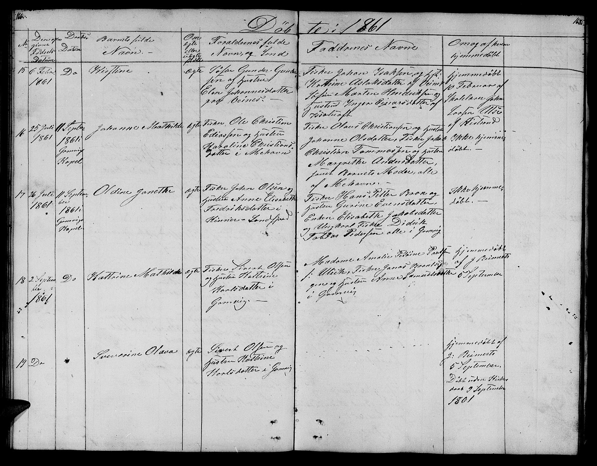 Lebesby sokneprestkontor, AV/SATØ-S-1353/H/Hb/L0001klokker: Klokkerbok nr. 1, 1846-1862, s. 166-167