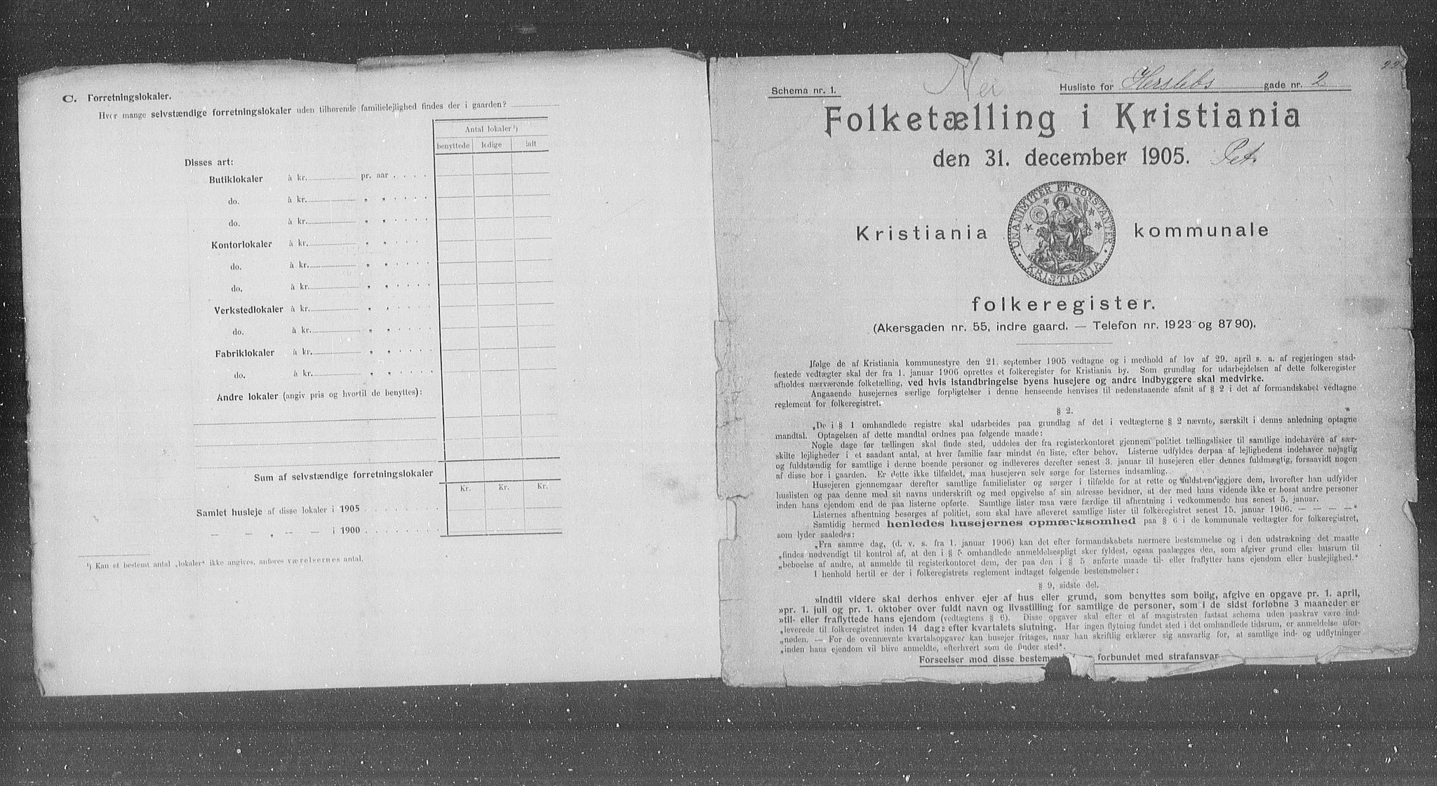 OBA, Kommunal folketelling 31.12.1905 for Kristiania kjøpstad, 1905, s. 20299