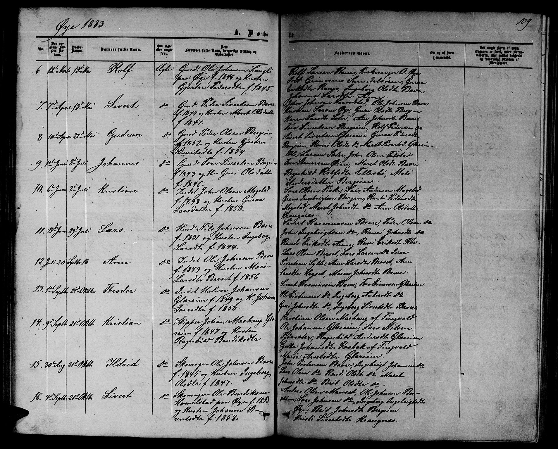 Ministerialprotokoller, klokkerbøker og fødselsregistre - Møre og Romsdal, AV/SAT-A-1454/595/L1051: Klokkerbok nr. 595C03, 1866-1891, s. 109