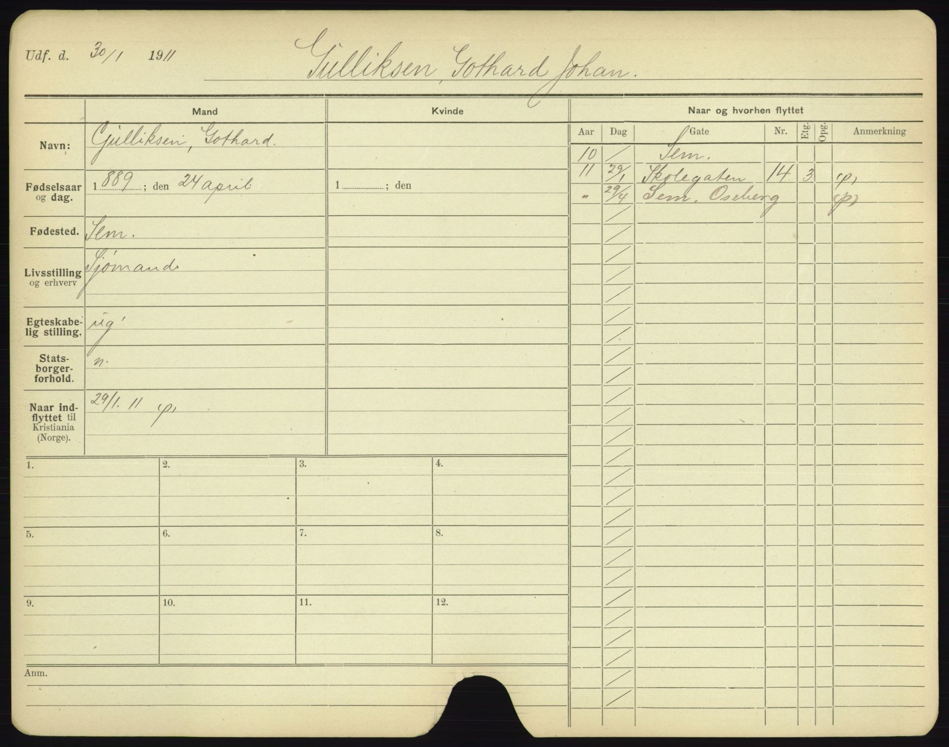 Oslo folkeregister, Registerkort, AV/SAO-A-11715/F/Fa/Fac/L0003: Menn, 1906-1914, s. 779a