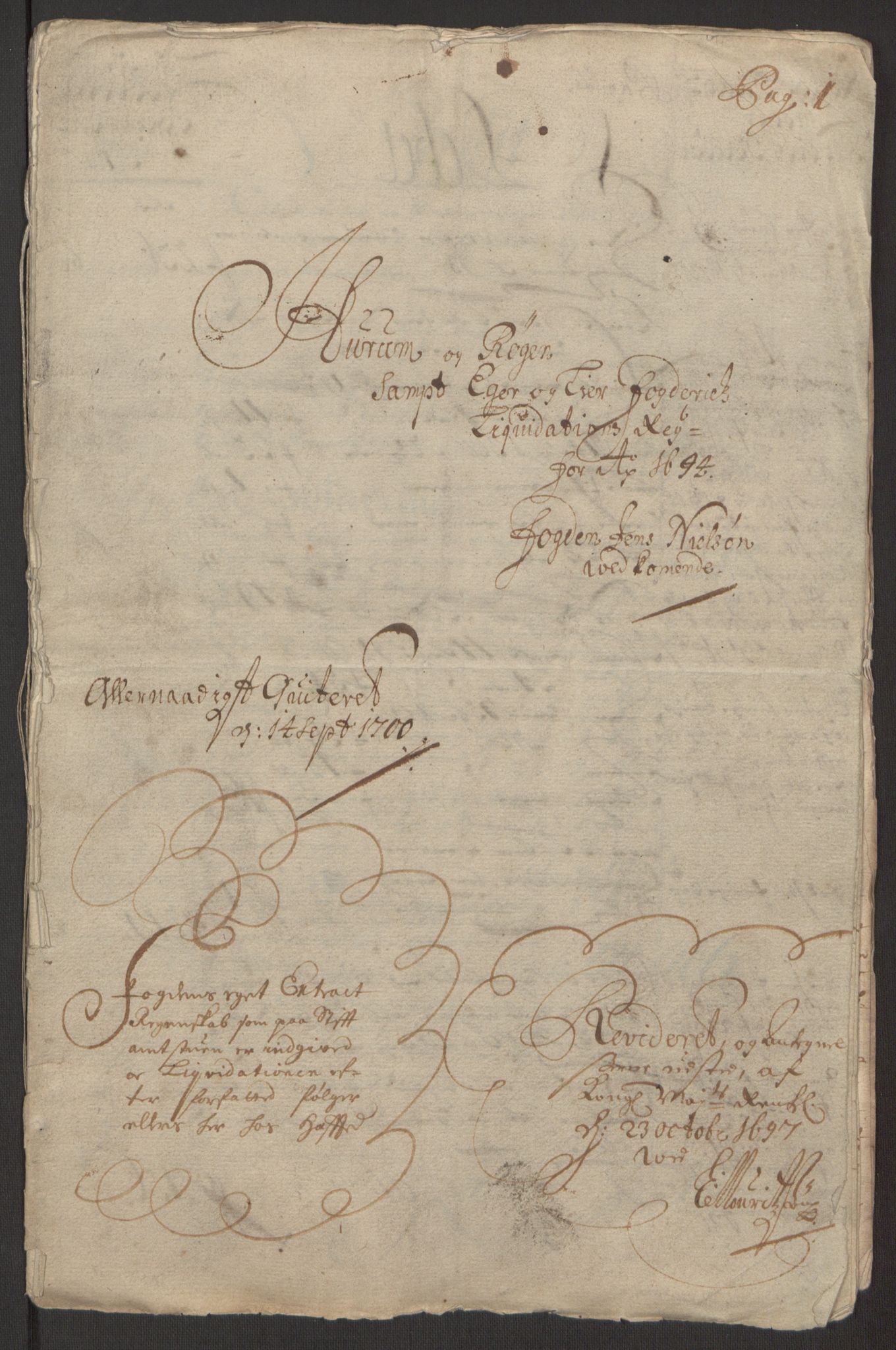 Rentekammeret inntil 1814, Reviderte regnskaper, Fogderegnskap, RA/EA-4092/R30/L1694: Fogderegnskap Hurum, Røyken, Eiker og Lier, 1694-1696, s. 3