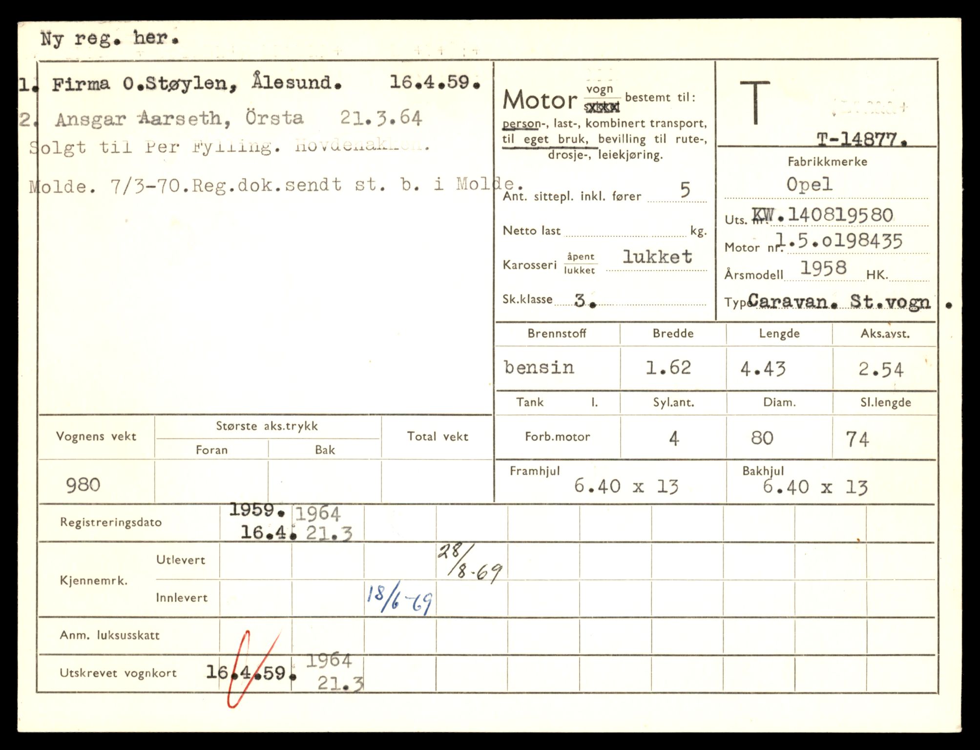 Møre og Romsdal vegkontor - Ålesund trafikkstasjon, AV/SAT-A-4099/F/Fe/L0049: Registreringskort for kjøretøy T 14864 - T 18613, 1927-1998, s. 357