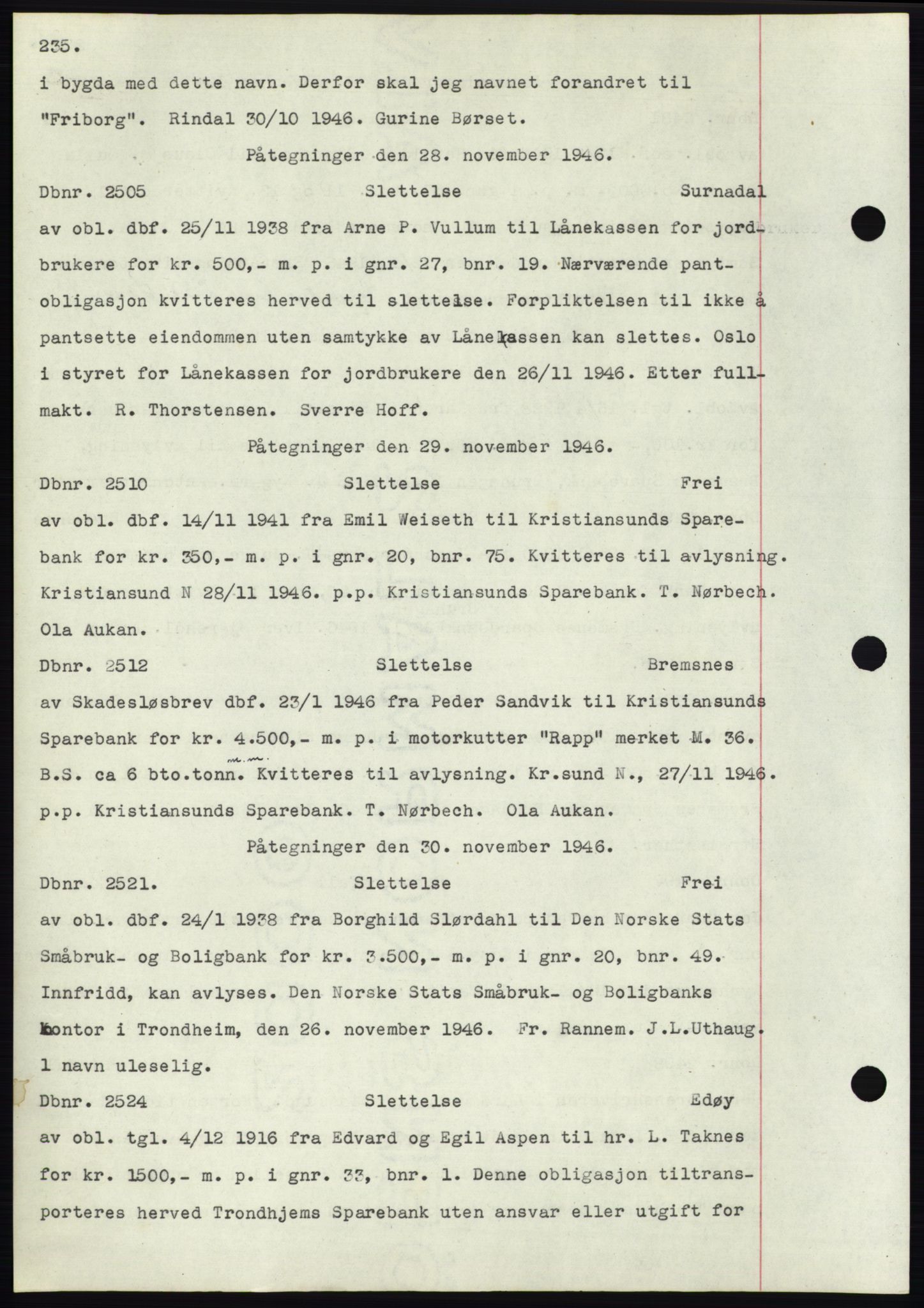 Nordmøre sorenskriveri, SAT/A-4132/1/2/2Ca: Pantebok nr. C82b, 1946-1951, Dagboknr: 2505/1946