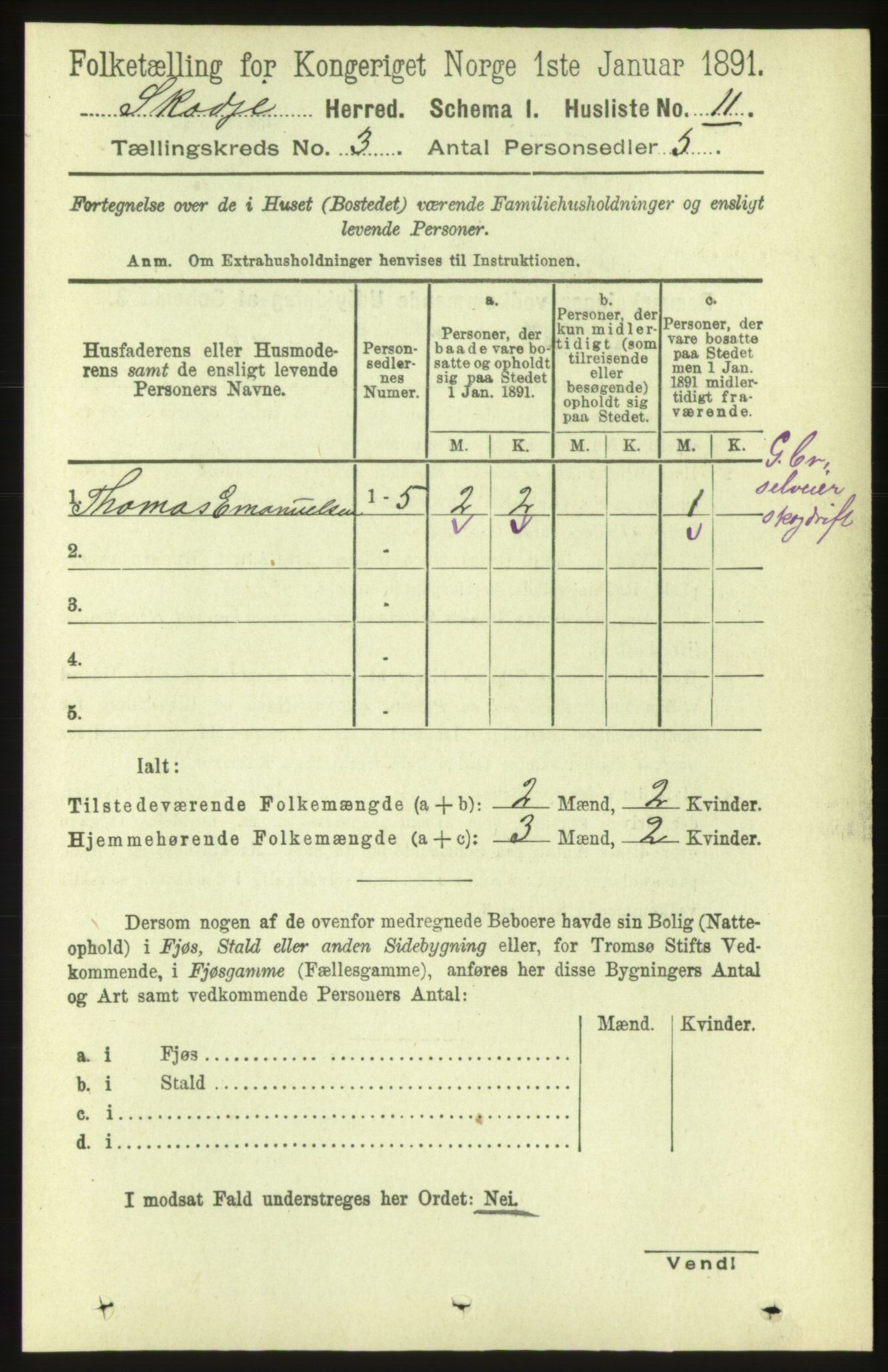 RA, Folketelling 1891 for 1529 Skodje herred, 1891, s. 445