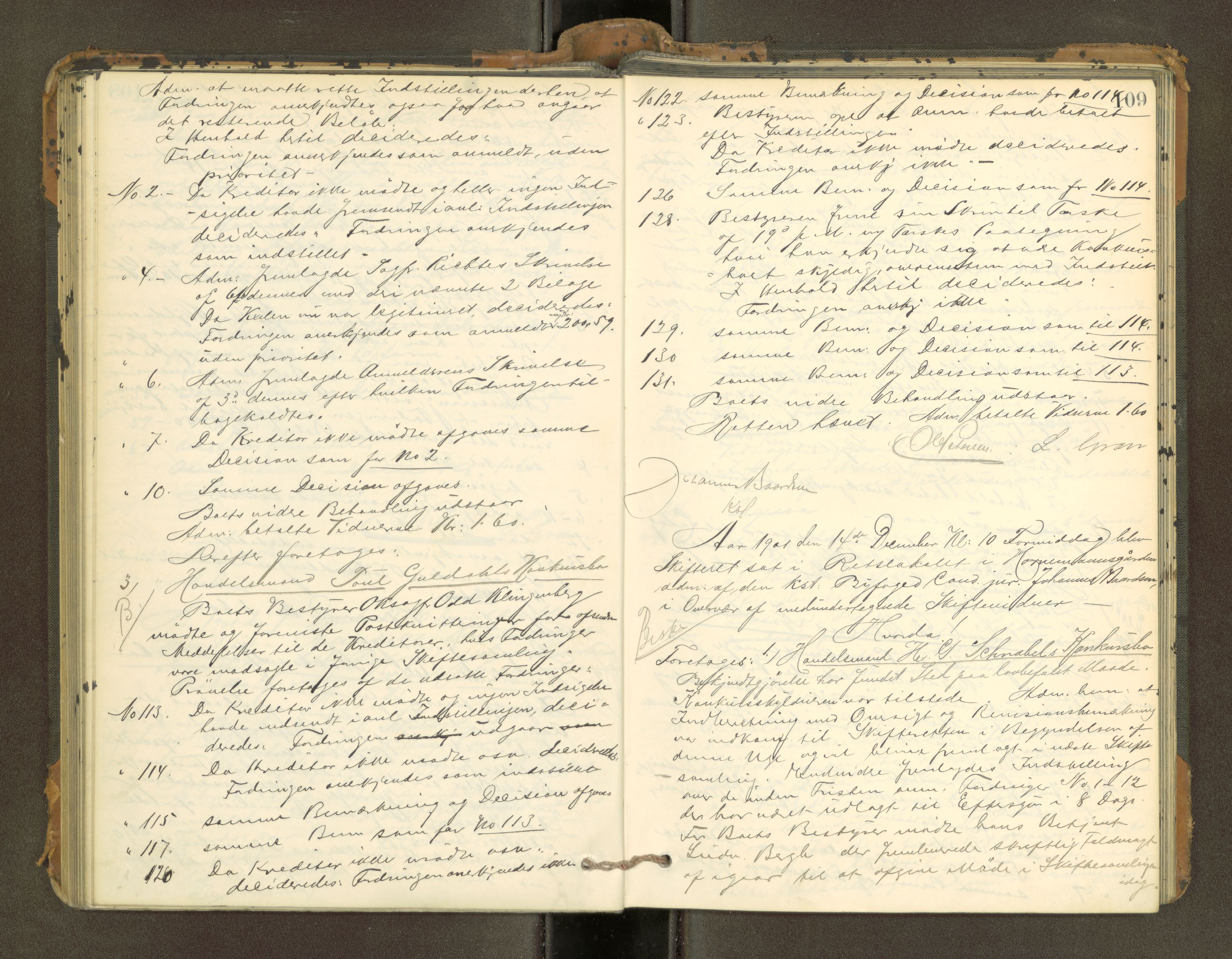 Trondheim byfogd, AV/SAT-A-0003/1/3/3B/L0013: Skiftebehandlingsprotokoll - 13/1-1674. (u/ register) U, 1900-1904, s. 109