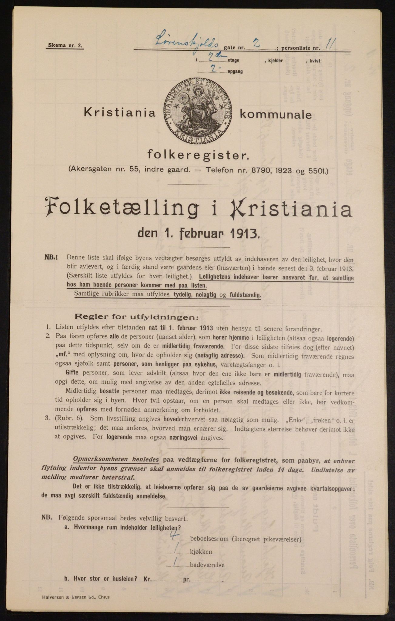 OBA, Kommunal folketelling 1.2.1913 for Kristiania, 1913, s. 58597