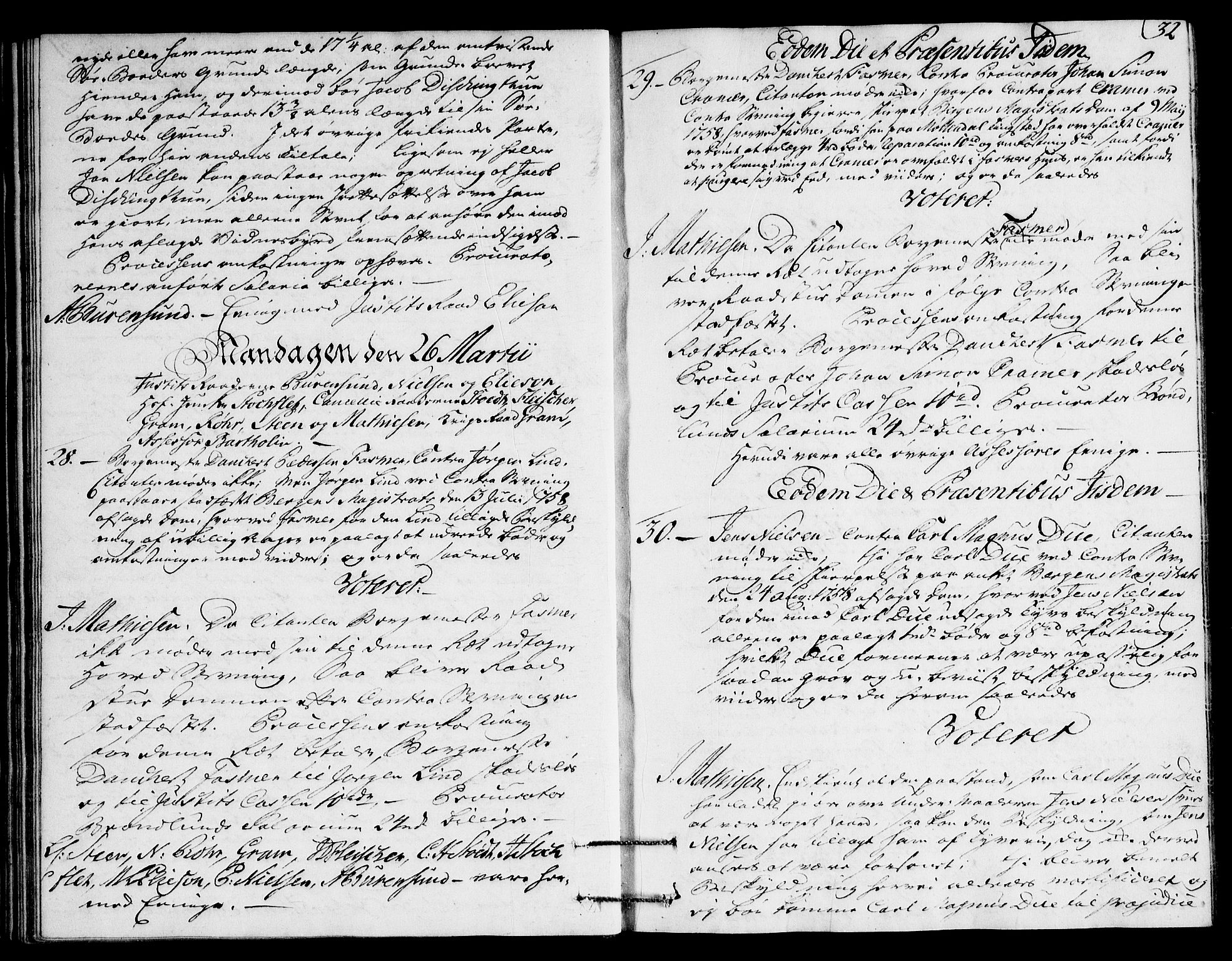 Overhoffretten 1667-1797, AV/RA-EA-2884/Ac/L0196: Voteringsprotokoll, 1759, s. 31b-32a