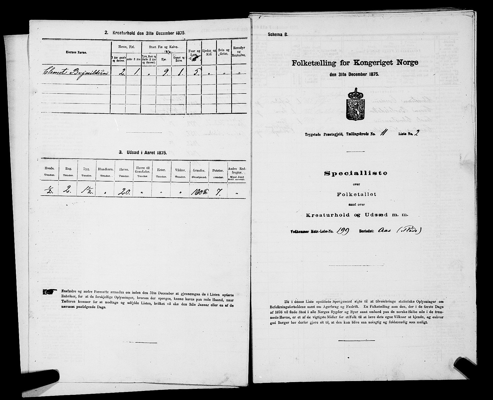 RA, Folketelling 1875 for 0122P Trøgstad prestegjeld, 1875, s. 1207