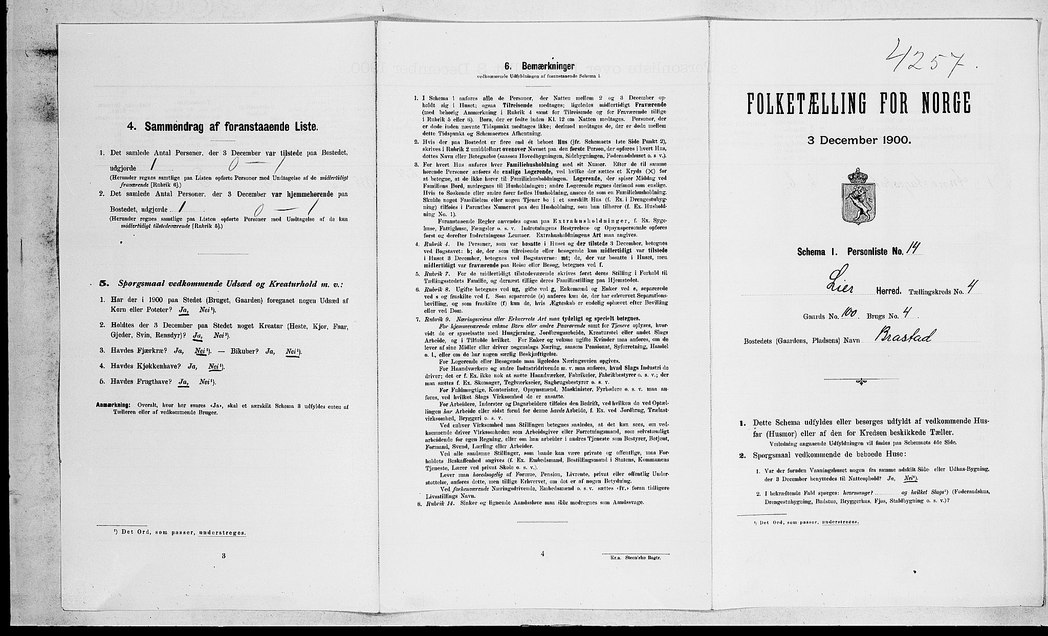 RA, Folketelling 1900 for 0626 Lier herred, 1900, s. 692