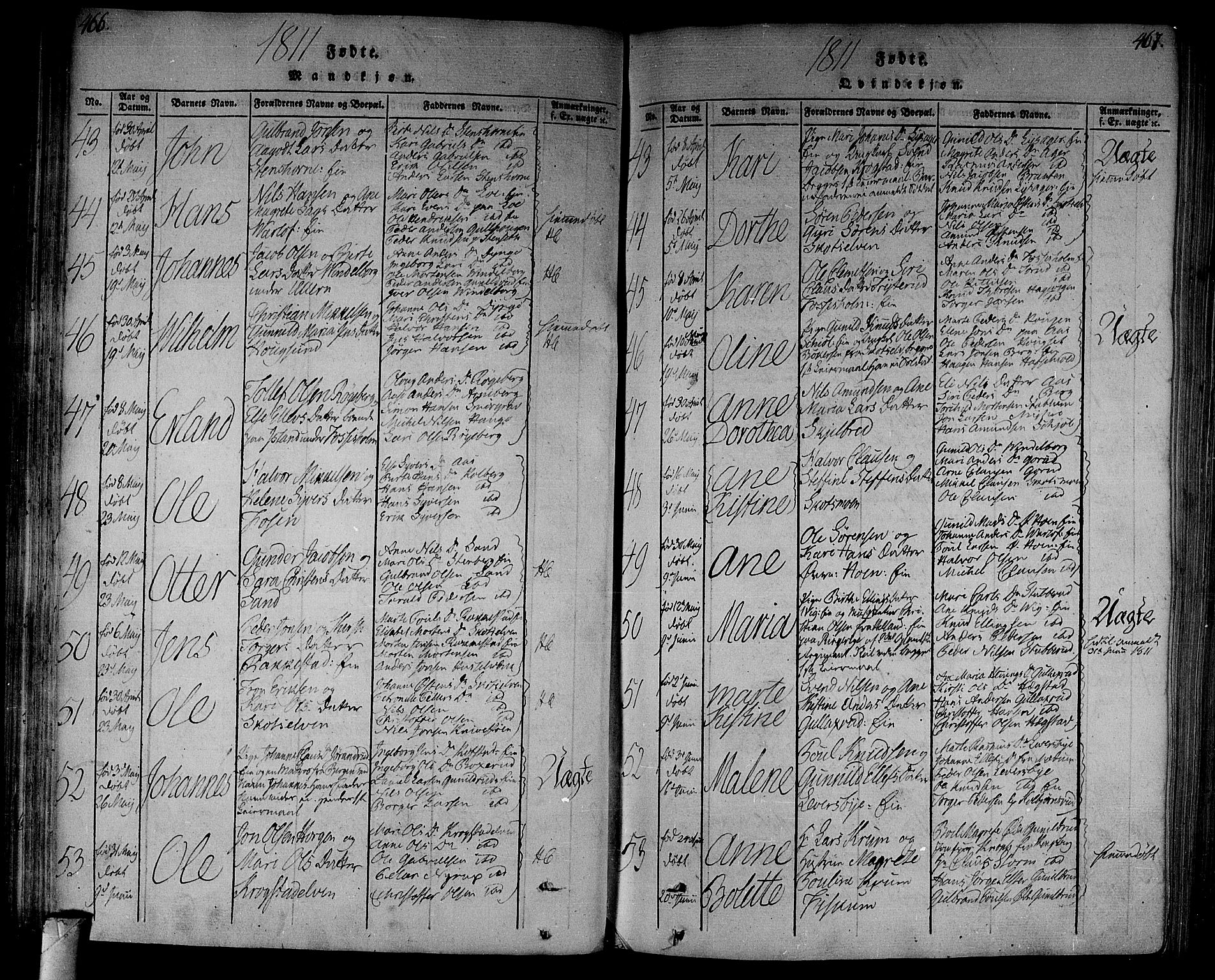 Eiker kirkebøker, SAKO/A-4/F/Fa/L0010: Ministerialbok nr. I 10, 1806-1815, s. 466-467