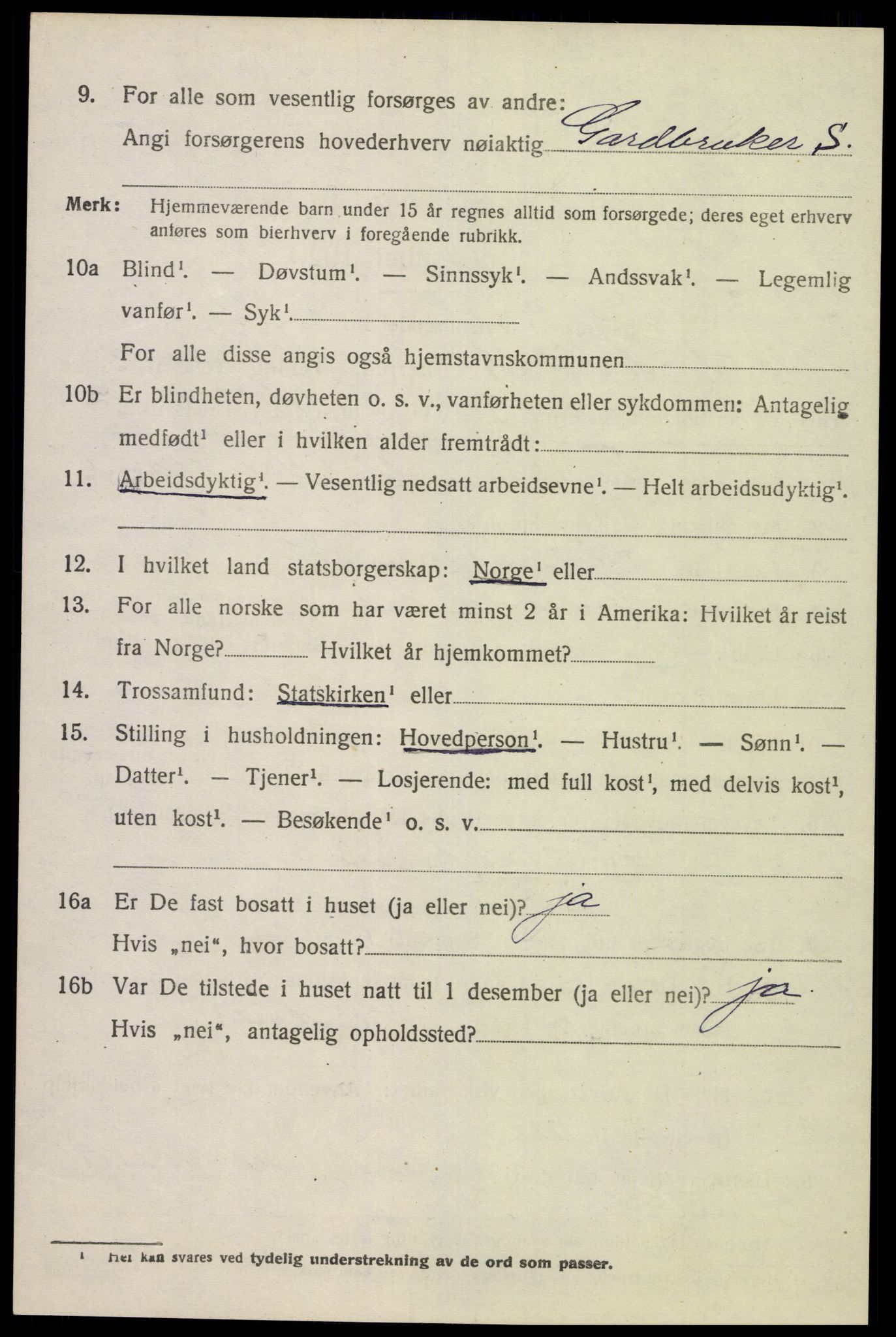 SAK, Folketelling 1920 for 1029 Sør-Audnedal herred, 1920, s. 7110