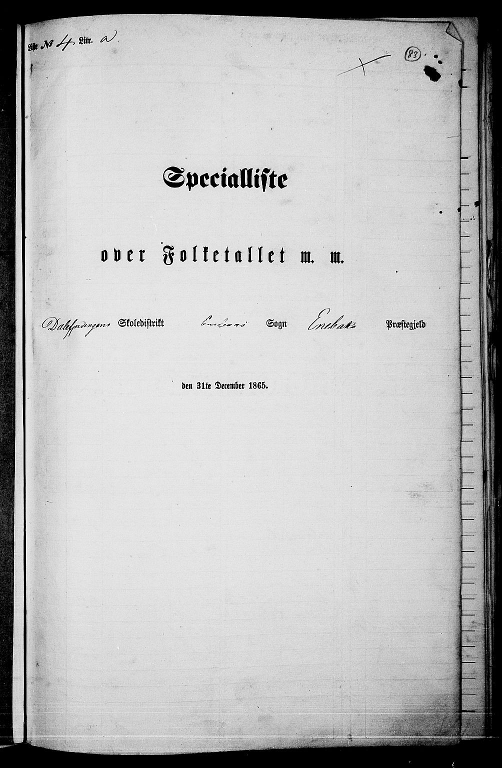 RA, Folketelling 1865 for 0229P Enebakk prestegjeld, 1865, s. 72