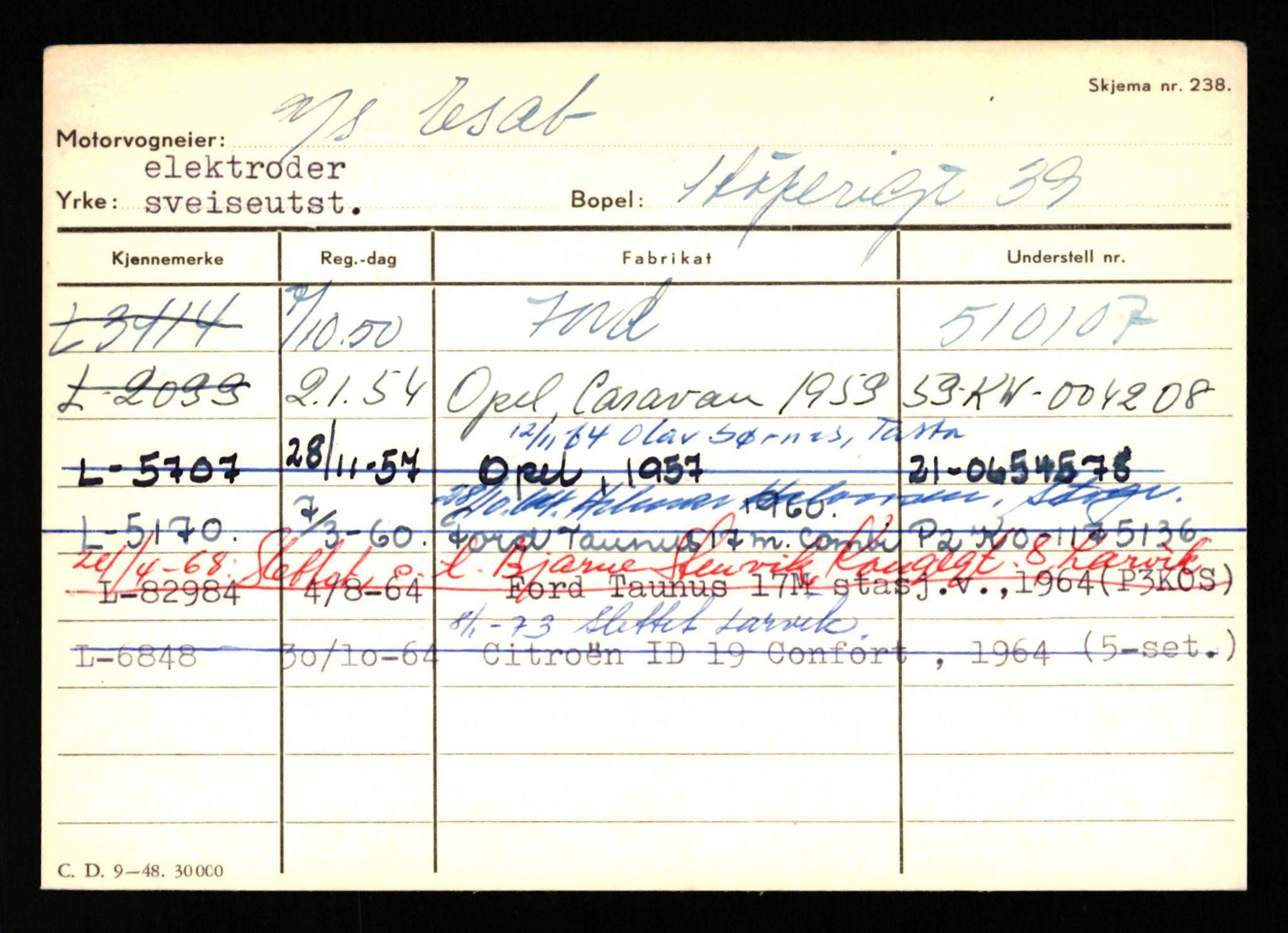 Stavanger trafikkstasjon, SAST/A-101942/0/H/L0008: Eraker - Fjellstad, 1930-1971, s. 1092