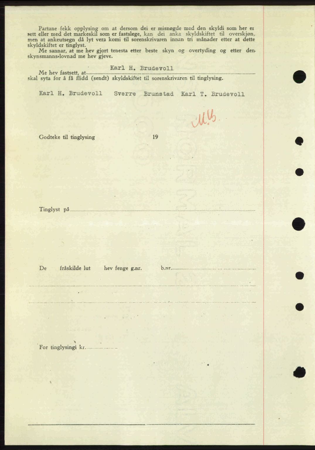 Nordre Sunnmøre sorenskriveri, AV/SAT-A-0006/1/2/2C/2Ca: Pantebok nr. A24, 1947-1947, Dagboknr: 640/1947