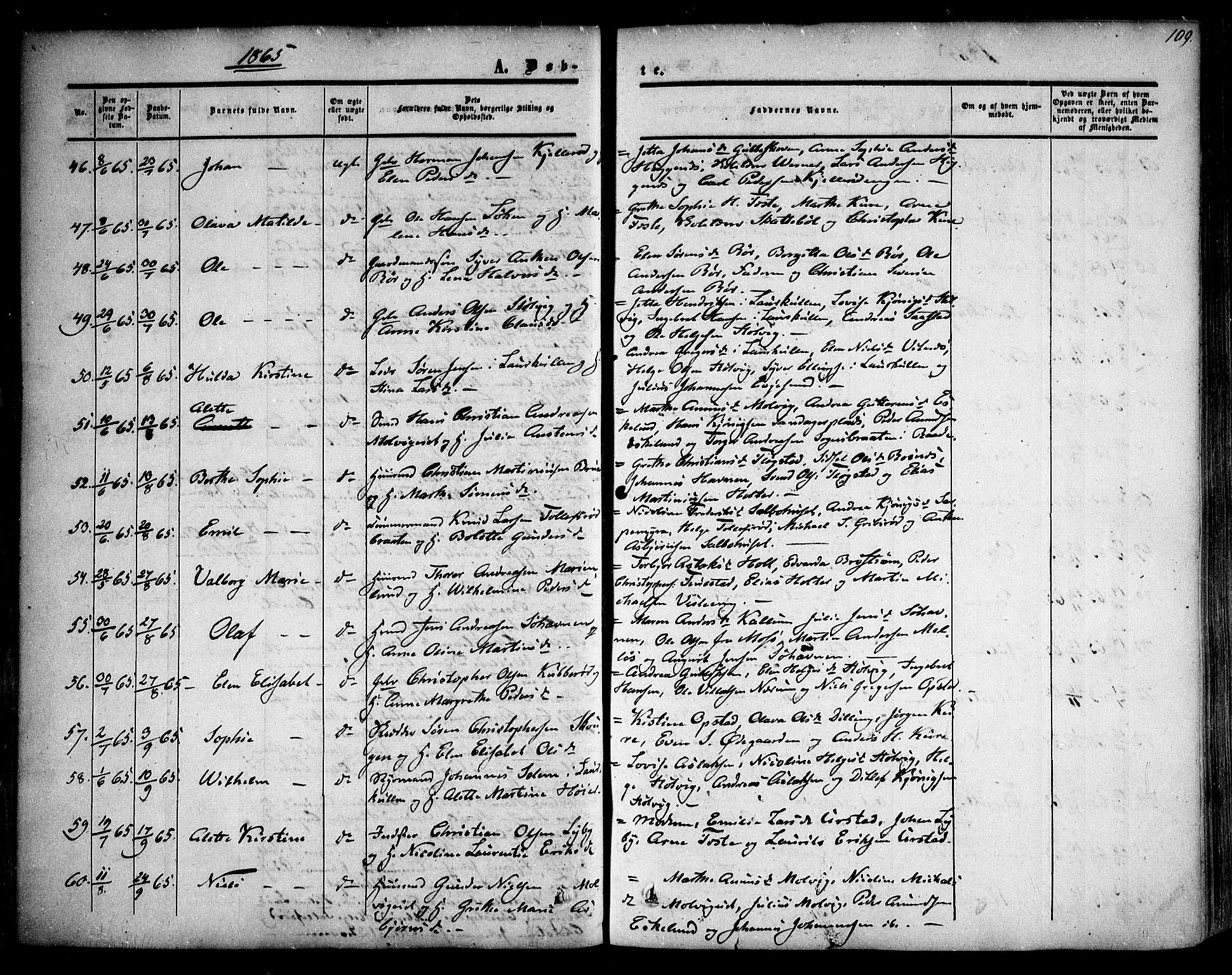 Rygge prestekontor Kirkebøker, AV/SAO-A-10084b/F/Fa/L0005: Ministerialbok nr. 5, 1852-1871, s. 109