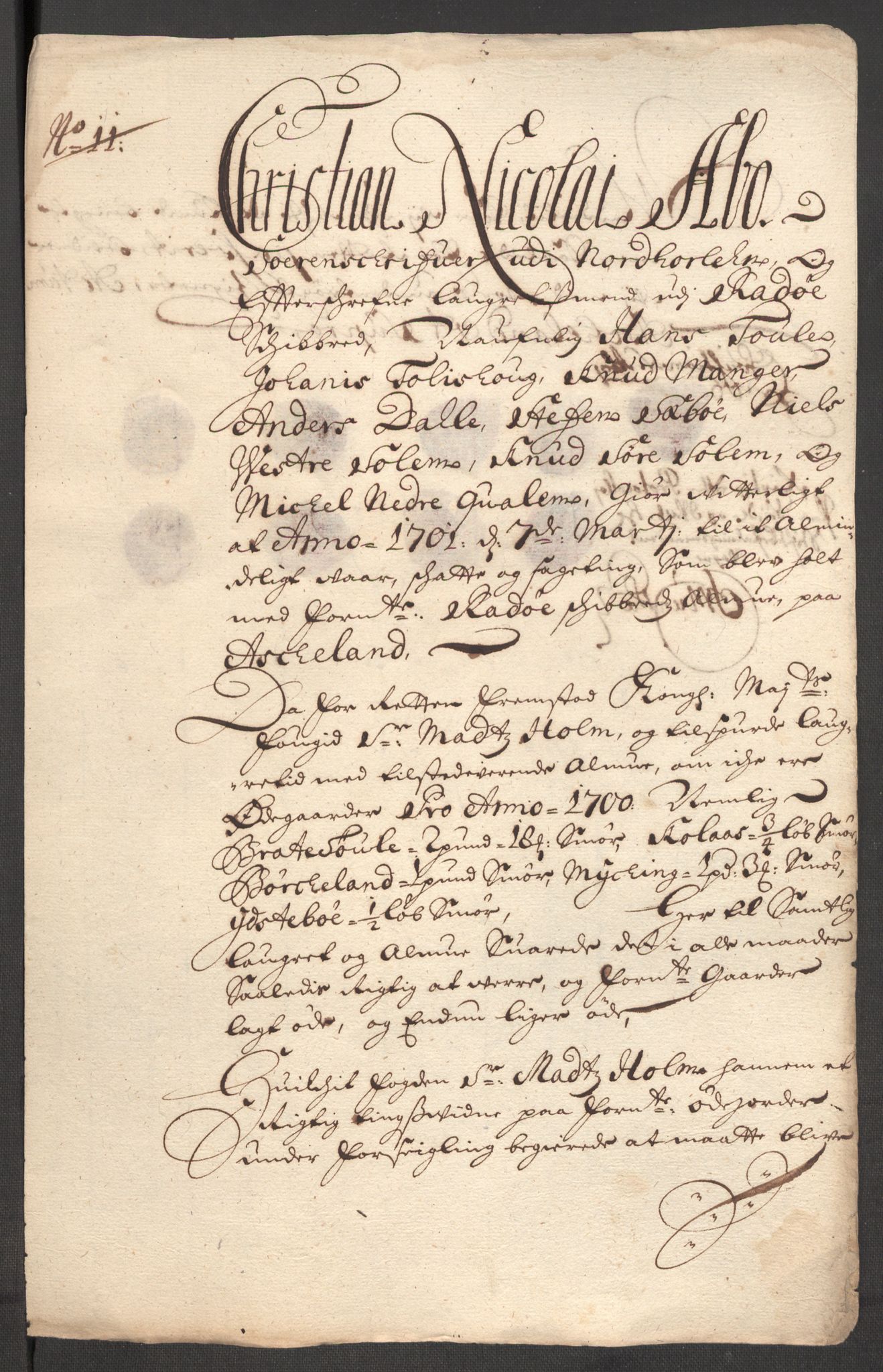 Rentekammeret inntil 1814, Reviderte regnskaper, Fogderegnskap, RA/EA-4092/R51/L3185: Fogderegnskap Nordhordland og Voss, 1700-1701, s. 176