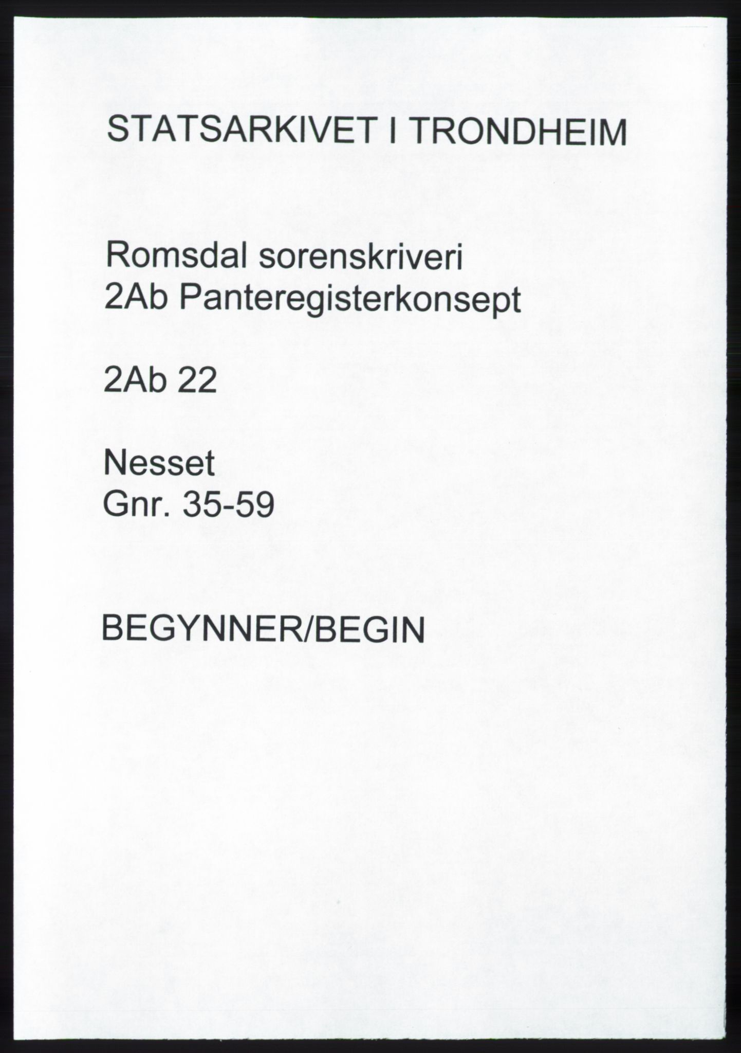 Romsdal sorenskriveri, SAT/A-4149/1/2/2Ab/L0022: Panteregister nr. 22