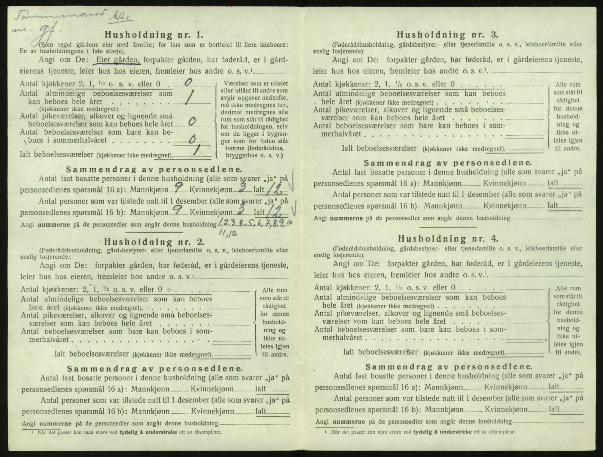 SAK, Folketelling 1920 for 0941 Bykle herred, 1920, s. 184