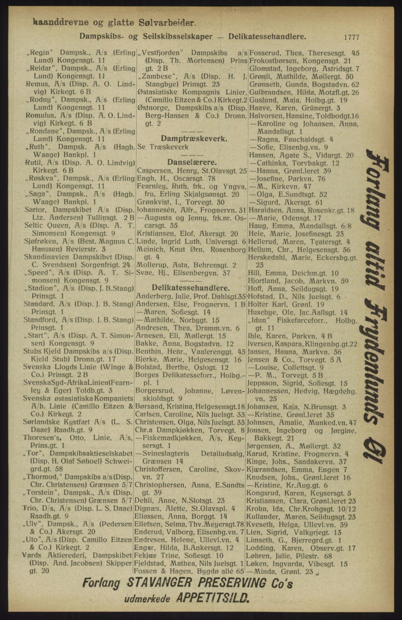 Kristiania/Oslo adressebok, PUBL/-, 1914, s. 1777