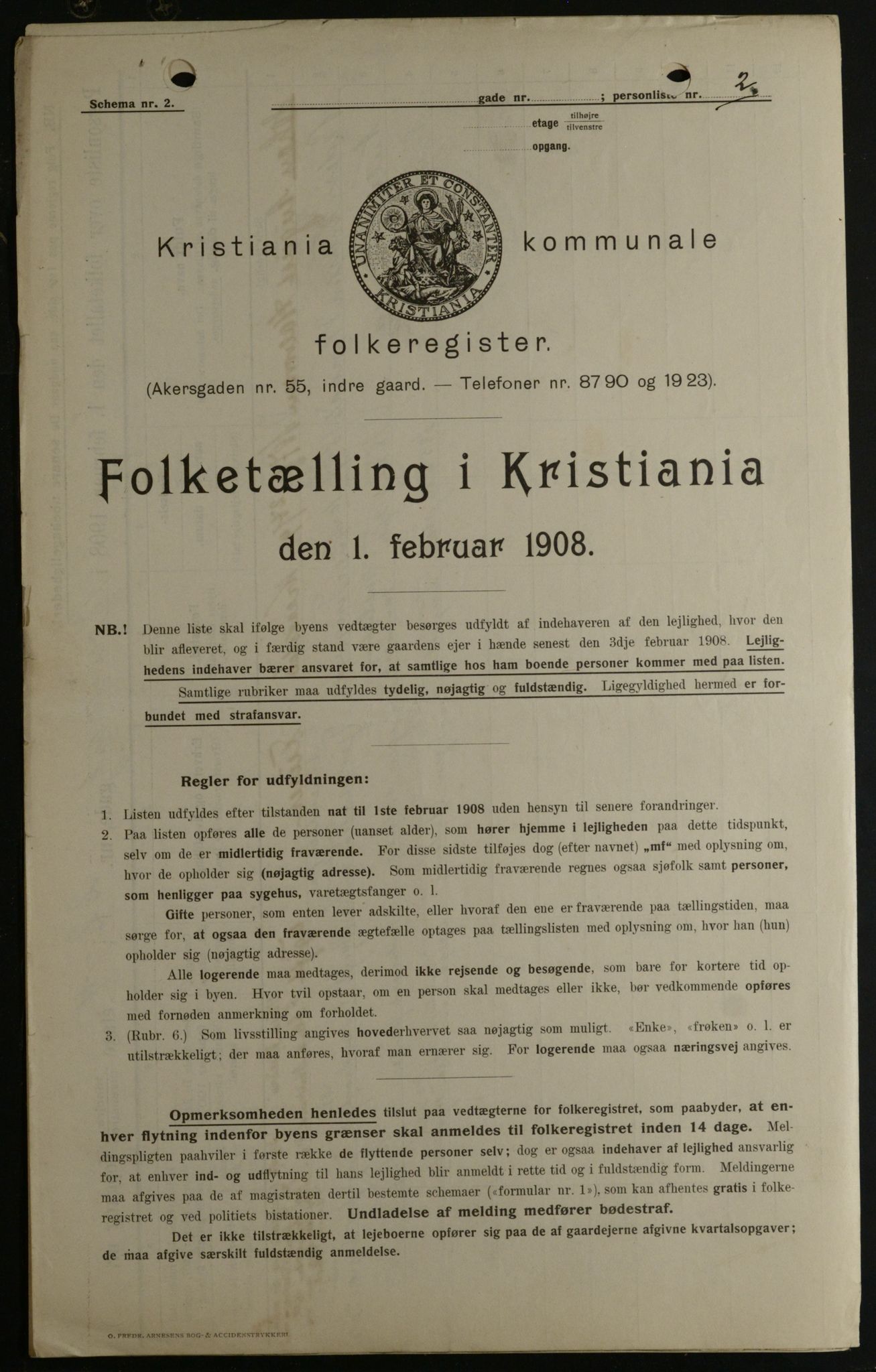 OBA, Kommunal folketelling 1.2.1908 for Kristiania kjøpstad, 1908, s. 75621