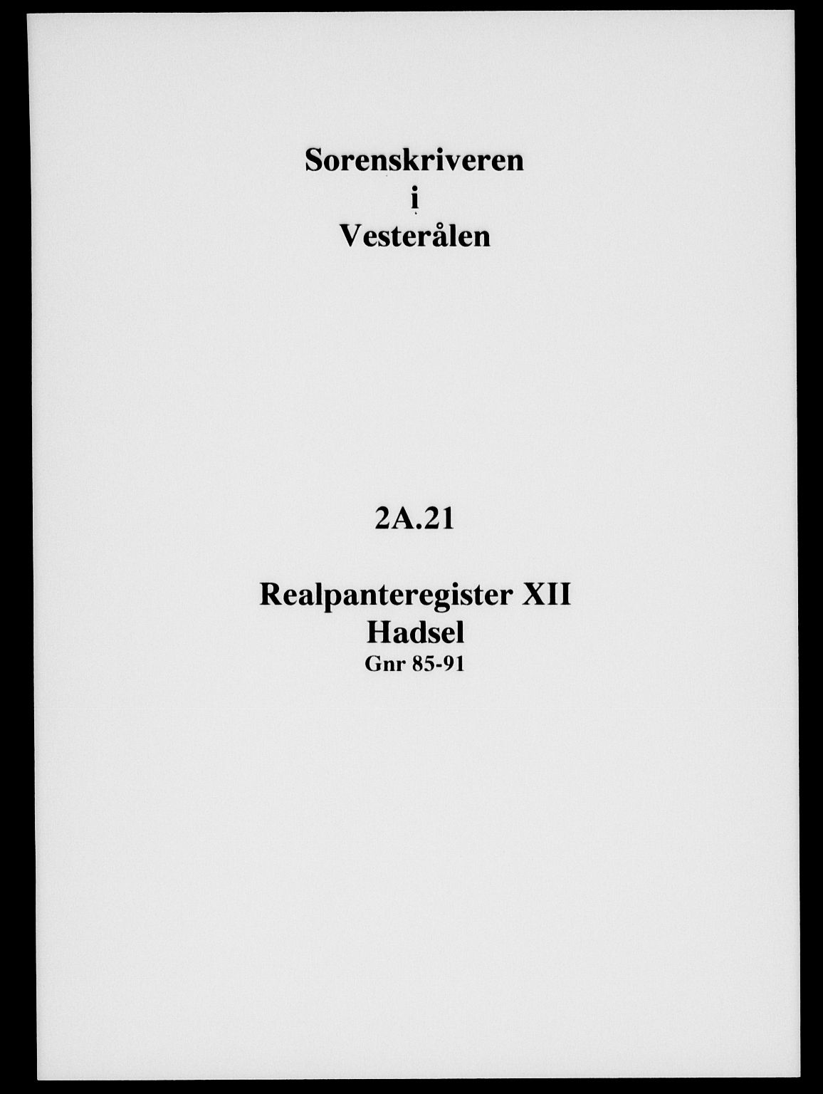 Vesterålen sorenskriveri, SAT/A-4180/1/2/2A/L0021: Panteregister nr. 21