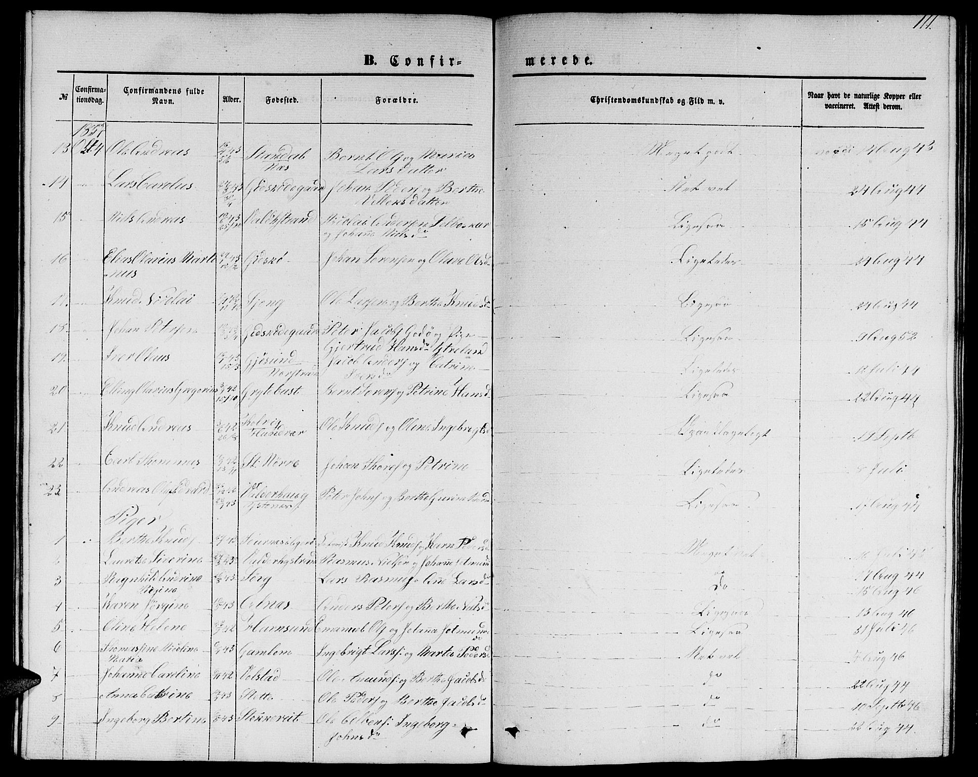 Ministerialprotokoller, klokkerbøker og fødselsregistre - Møre og Romsdal, SAT/A-1454/528/L0427: Klokkerbok nr. 528C08, 1855-1864, s. 111