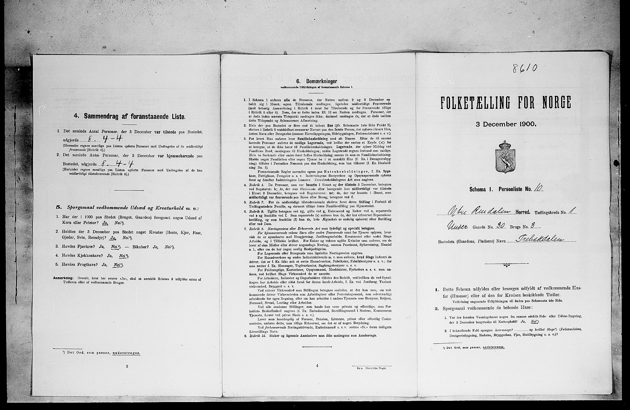 SAH, Folketelling 1900 for 0432 Ytre Rendal herred, 1900, s. 70