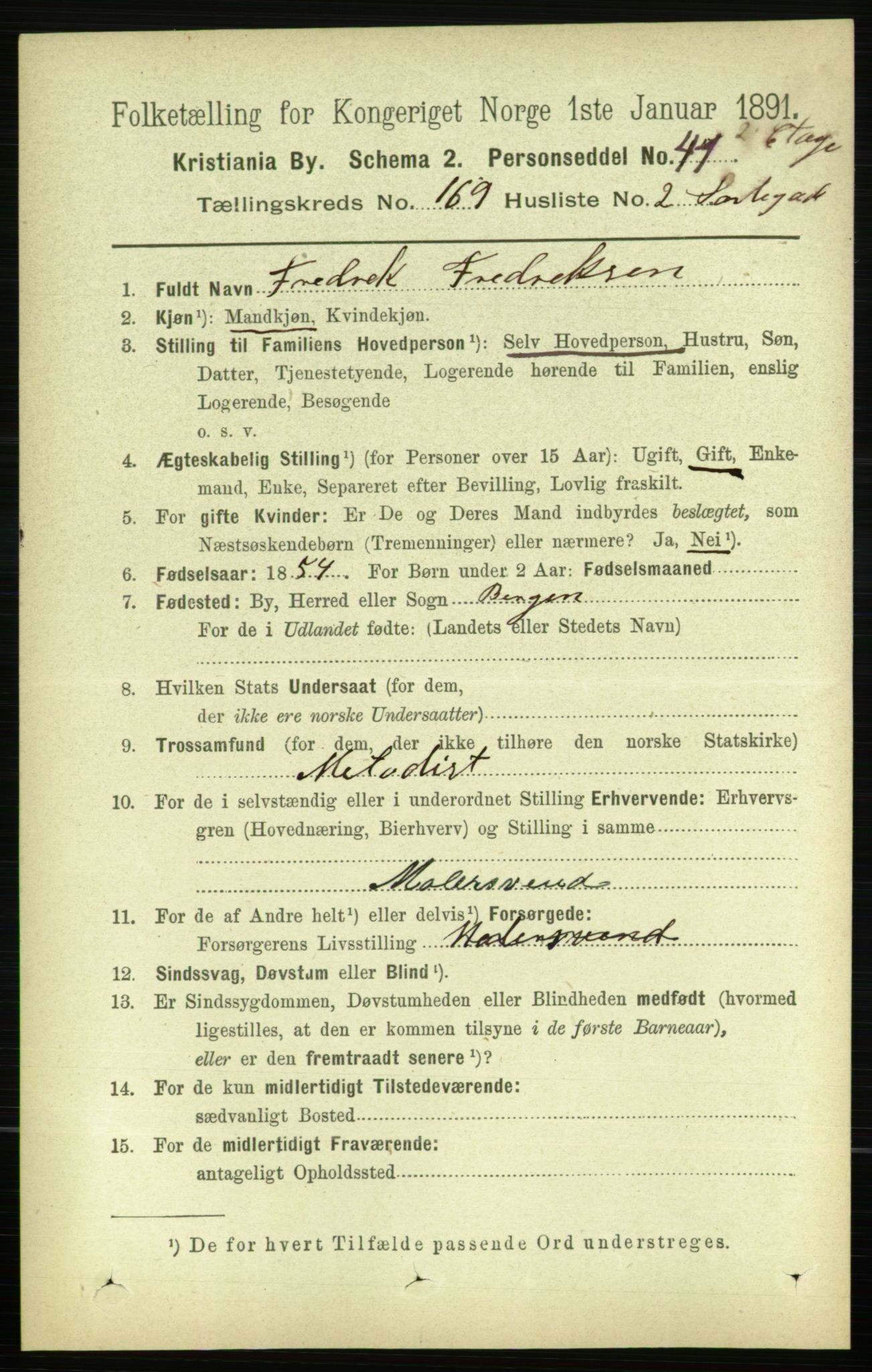 RA, Folketelling 1891 for 0301 Kristiania kjøpstad, 1891, s. 98942