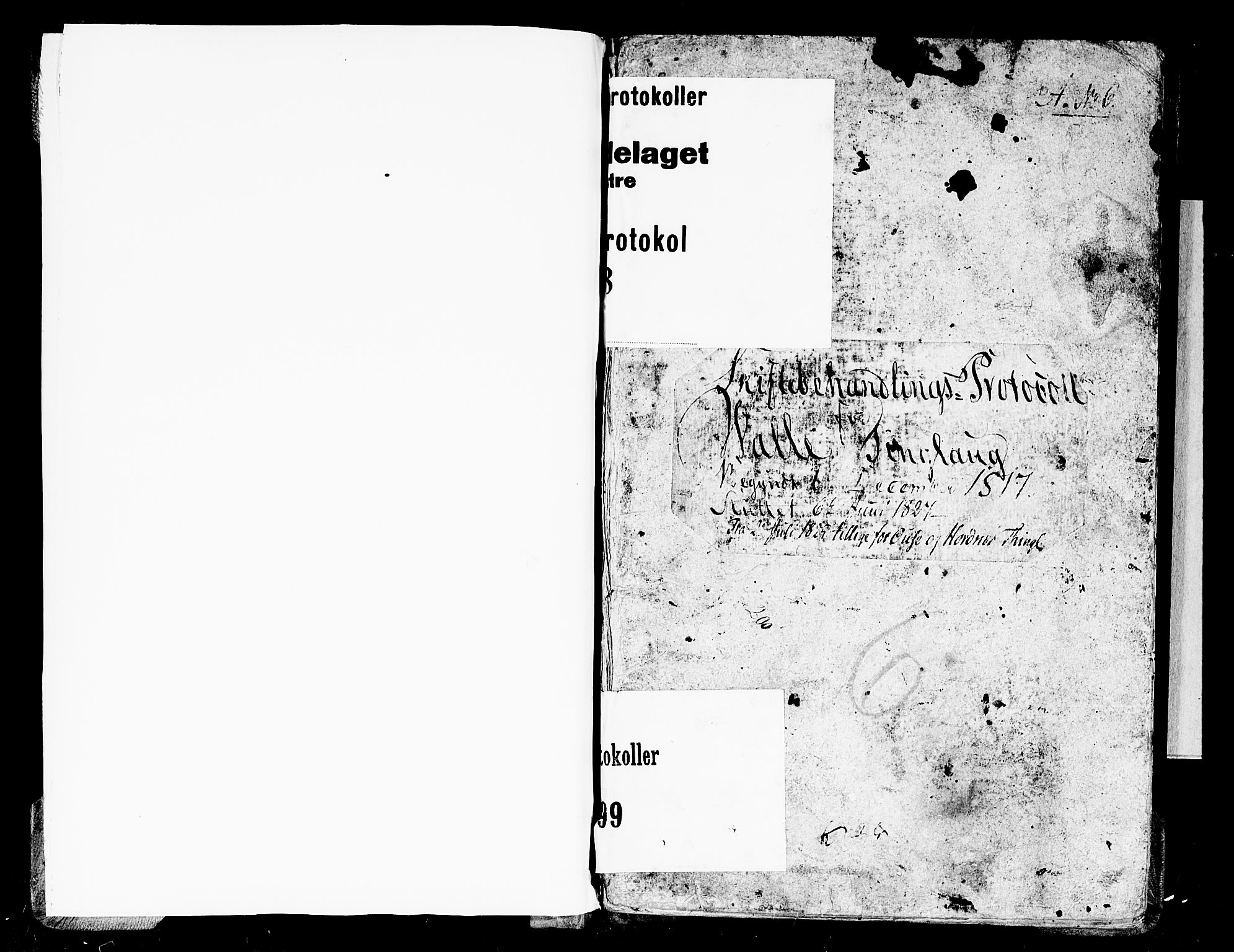 Setesdal sorenskriveri, AV/SAK-1221-0011/H/Hc/L0019: Skifteforhandlingsprotokoll nr 18 Valle tinglag, fra 1825 hele sorenskriveriet, 1817-1827