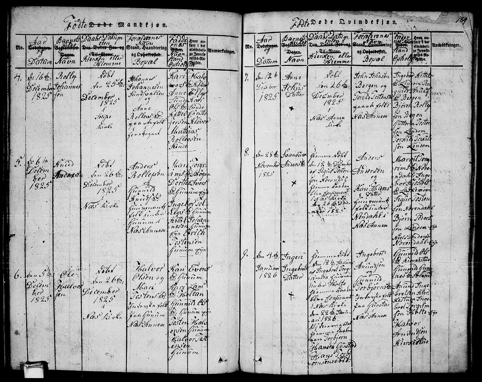 Sauherad kirkebøker, AV/SAKO-A-298/F/Fa/L0005: Ministerialbok nr. I 5, 1815-1829, s. 184