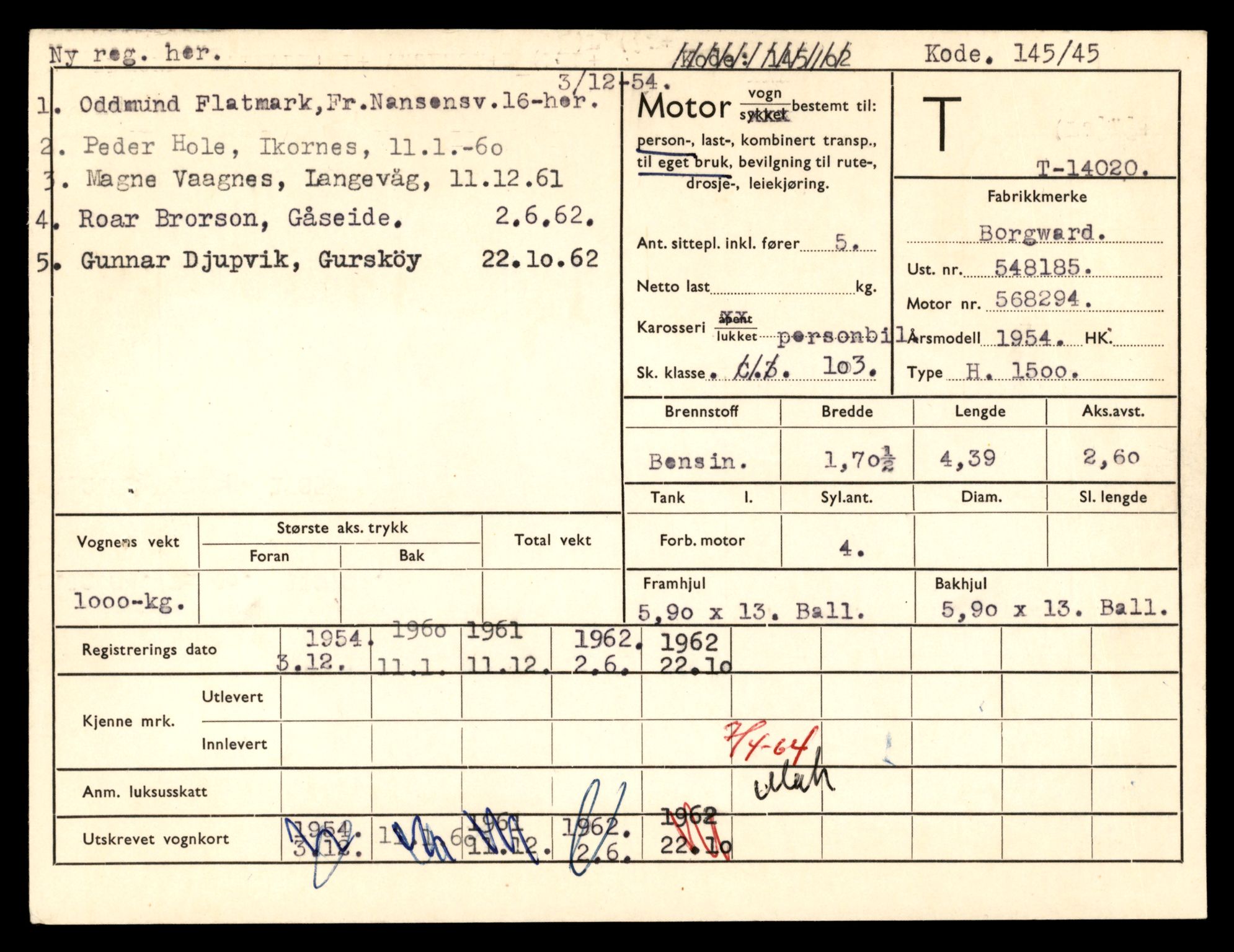 Møre og Romsdal vegkontor - Ålesund trafikkstasjon, AV/SAT-A-4099/F/Fe/L0042: Registreringskort for kjøretøy T 13906 - T 14079, 1927-1998, s. 1713