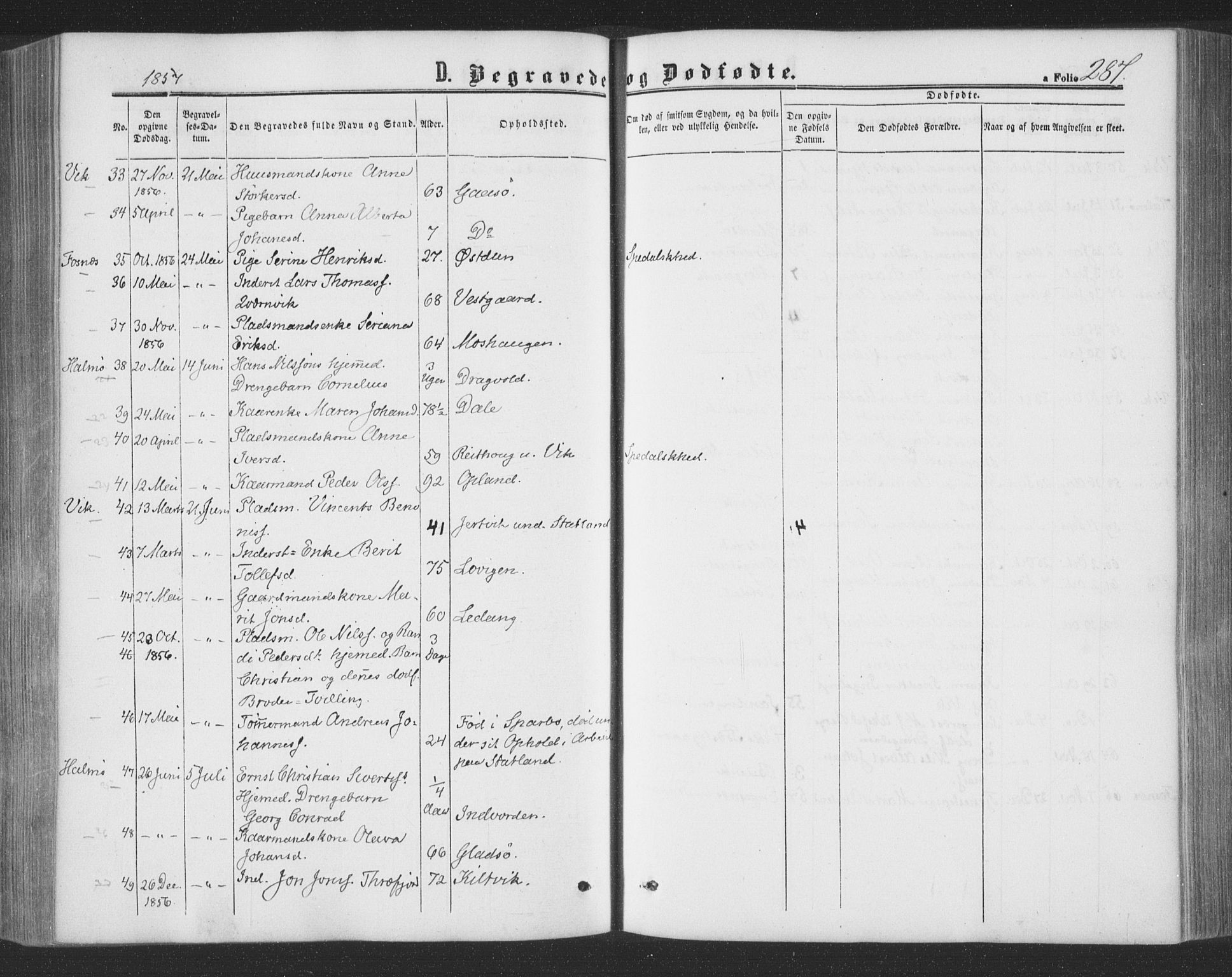Ministerialprotokoller, klokkerbøker og fødselsregistre - Nord-Trøndelag, SAT/A-1458/773/L0615: Ministerialbok nr. 773A06, 1857-1870, s. 287