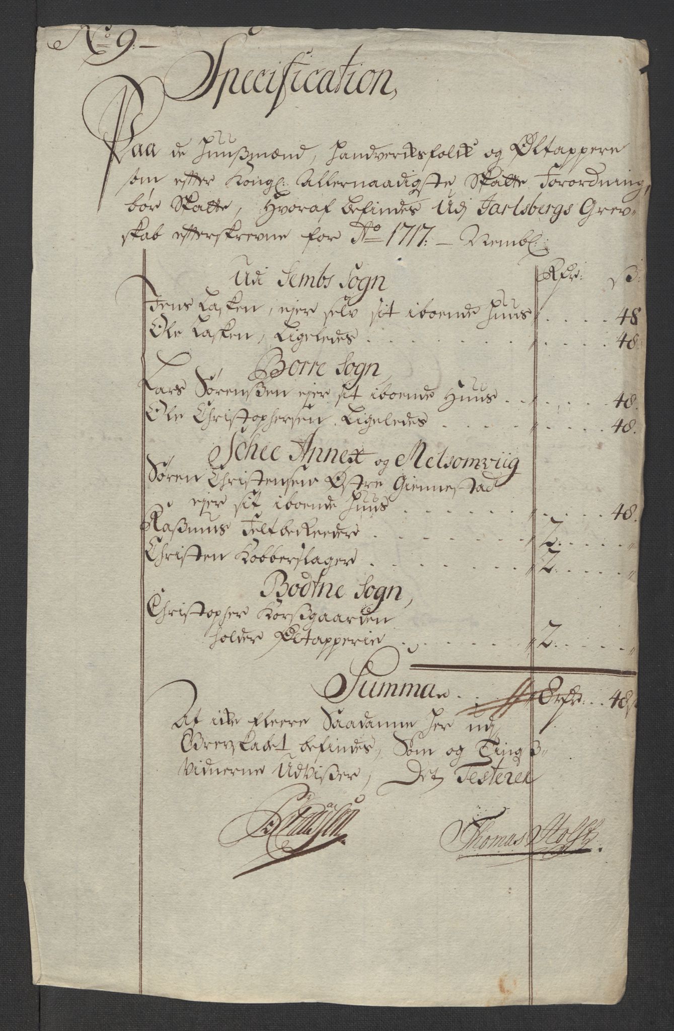 Rentekammeret inntil 1814, Reviderte regnskaper, Fogderegnskap, RA/EA-4092/R32/L1881: Fogderegnskap Jarlsberg grevskap, 1717, s. 146