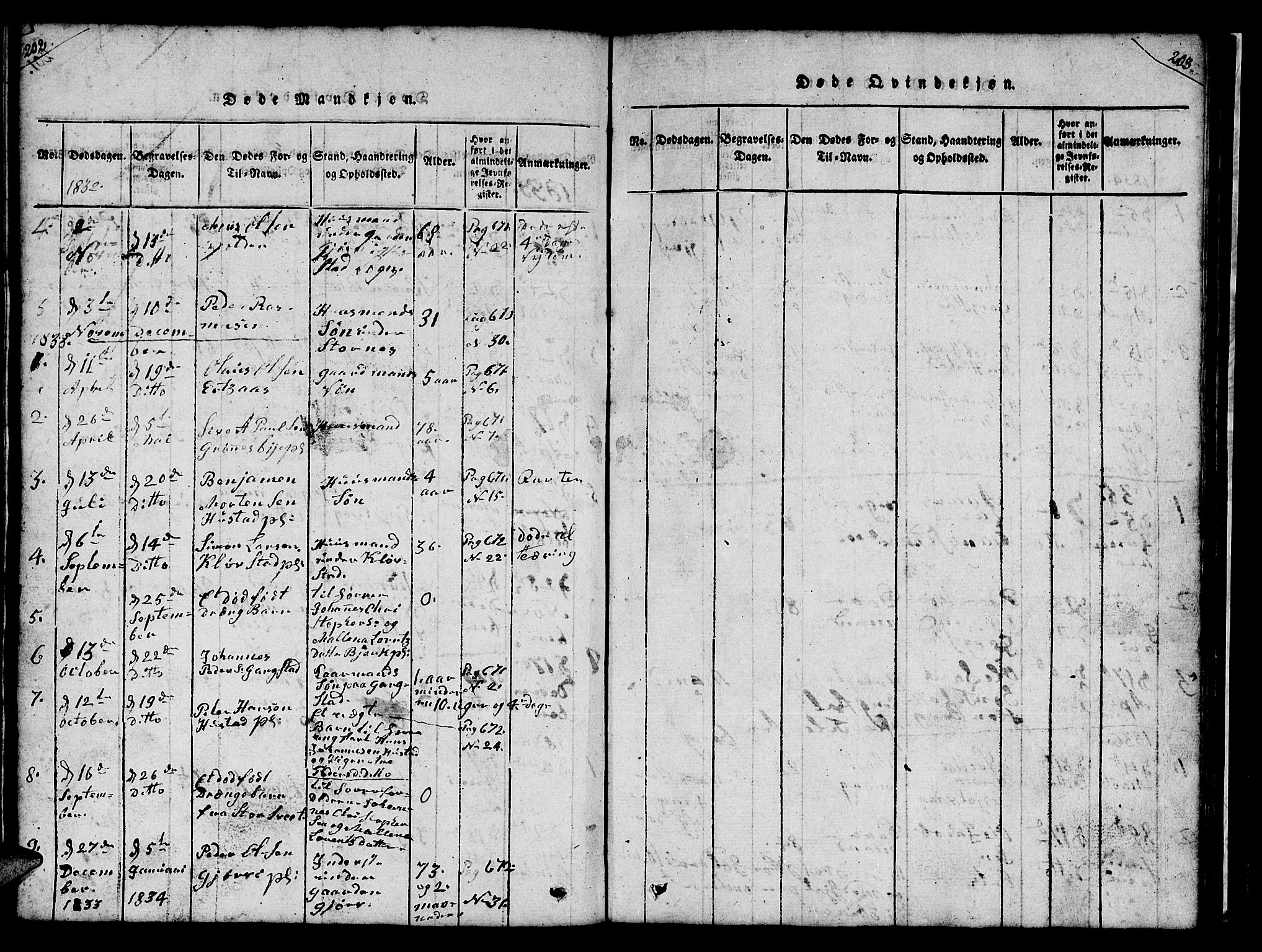 Ministerialprotokoller, klokkerbøker og fødselsregistre - Nord-Trøndelag, SAT/A-1458/732/L0317: Klokkerbok nr. 732C01, 1816-1881, s. 202-203
