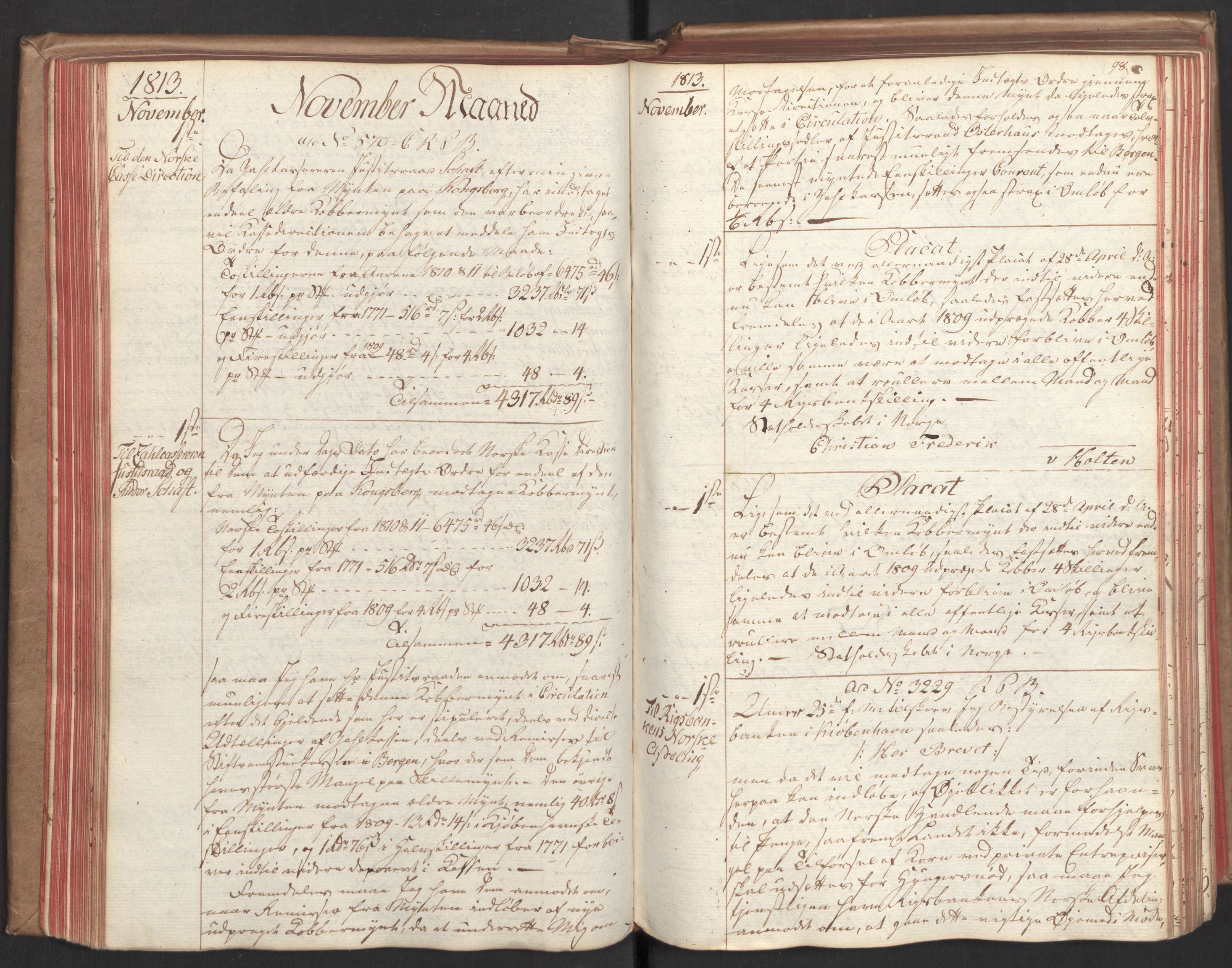Stattholderembetet 1810-1814, 2. kontor (Kontor B), AV/RA-EA-5432/Bc/L0003: Korrespondanseprotokoll, 1813-1814, s. 97b-98a