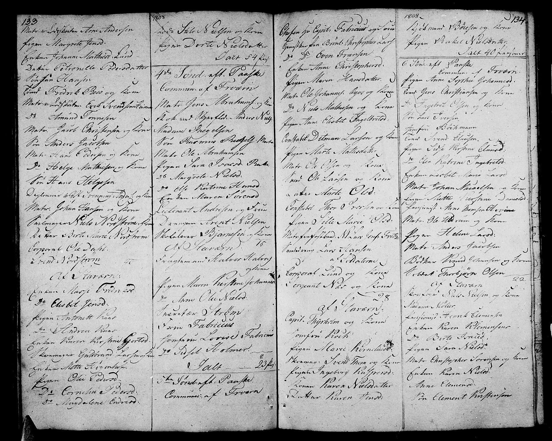 Stavern kirkebøker, AV/SAKO-A-318/F/Fa/L0005: Ministerialbok nr. 5, 1800-1816, s. 133-134
