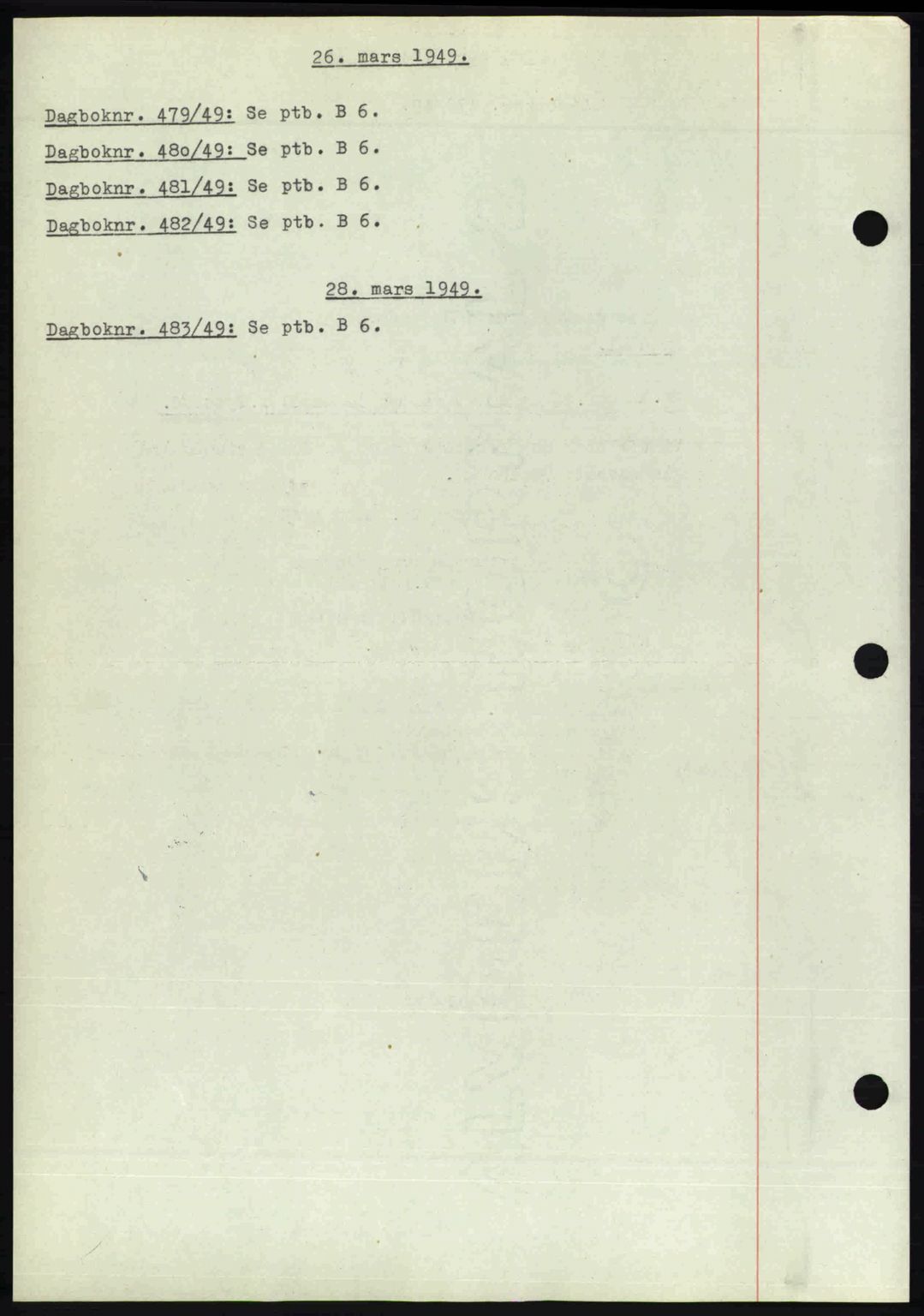 Nedenes sorenskriveri, SAK/1221-0006/G/Gb/Gba/L0060: Pantebok nr. A12, 1948-1949, Dagboknr: 479/1949