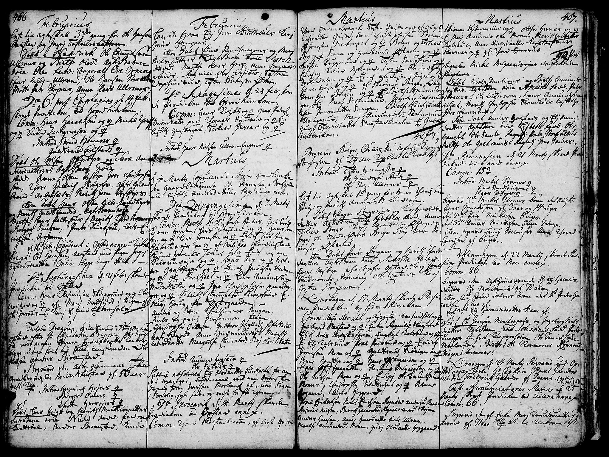 Strøm-Odalen prestekontor, AV/SAH-PREST-028/H/Ha/Haa/L0002: Ministerialbok nr. 2, 1716-1740, s. 466-467
