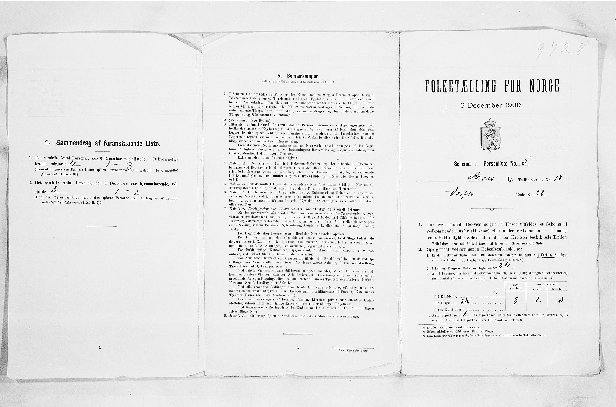 SAO, Folketelling 1900 for 0104 Moss kjøpstad, 1900