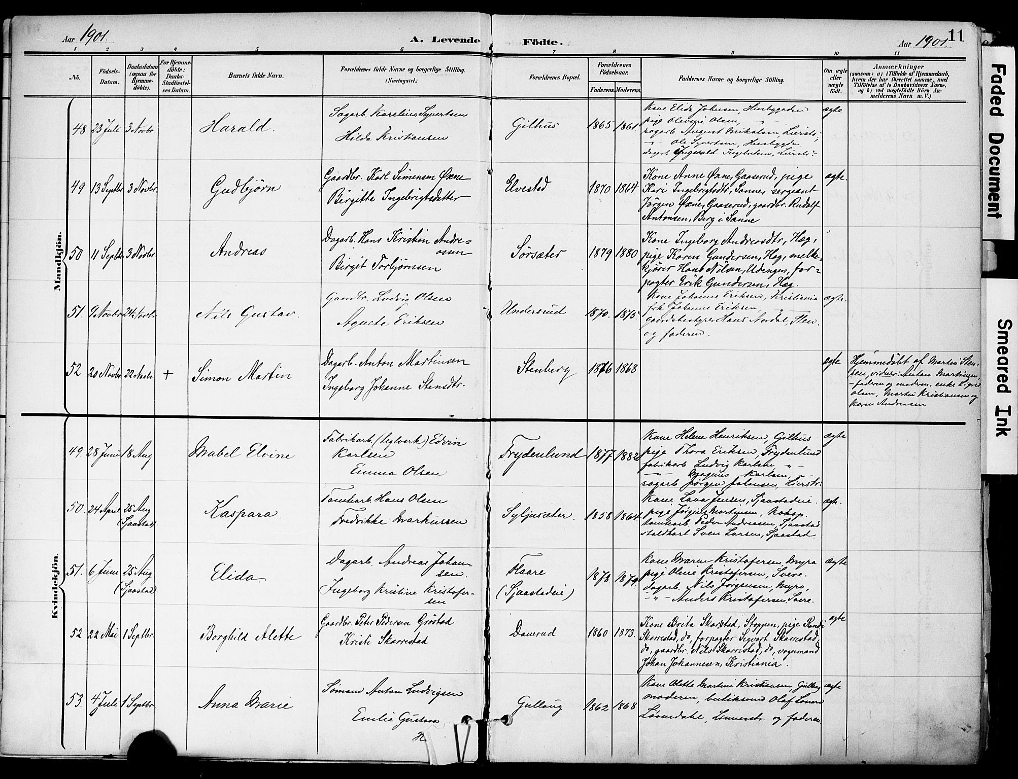 Lier kirkebøker, AV/SAKO-A-230/F/Fa/L0017: Ministerialbok nr. I 17, 1901-1908, s. 11