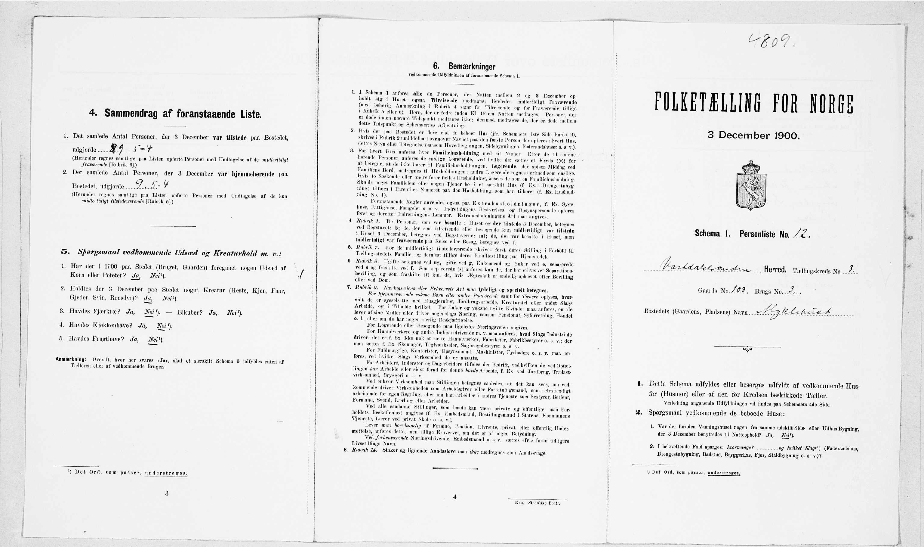 SAT, Folketelling 1900 for 1521 Vartdal herred, 1900, s. 157