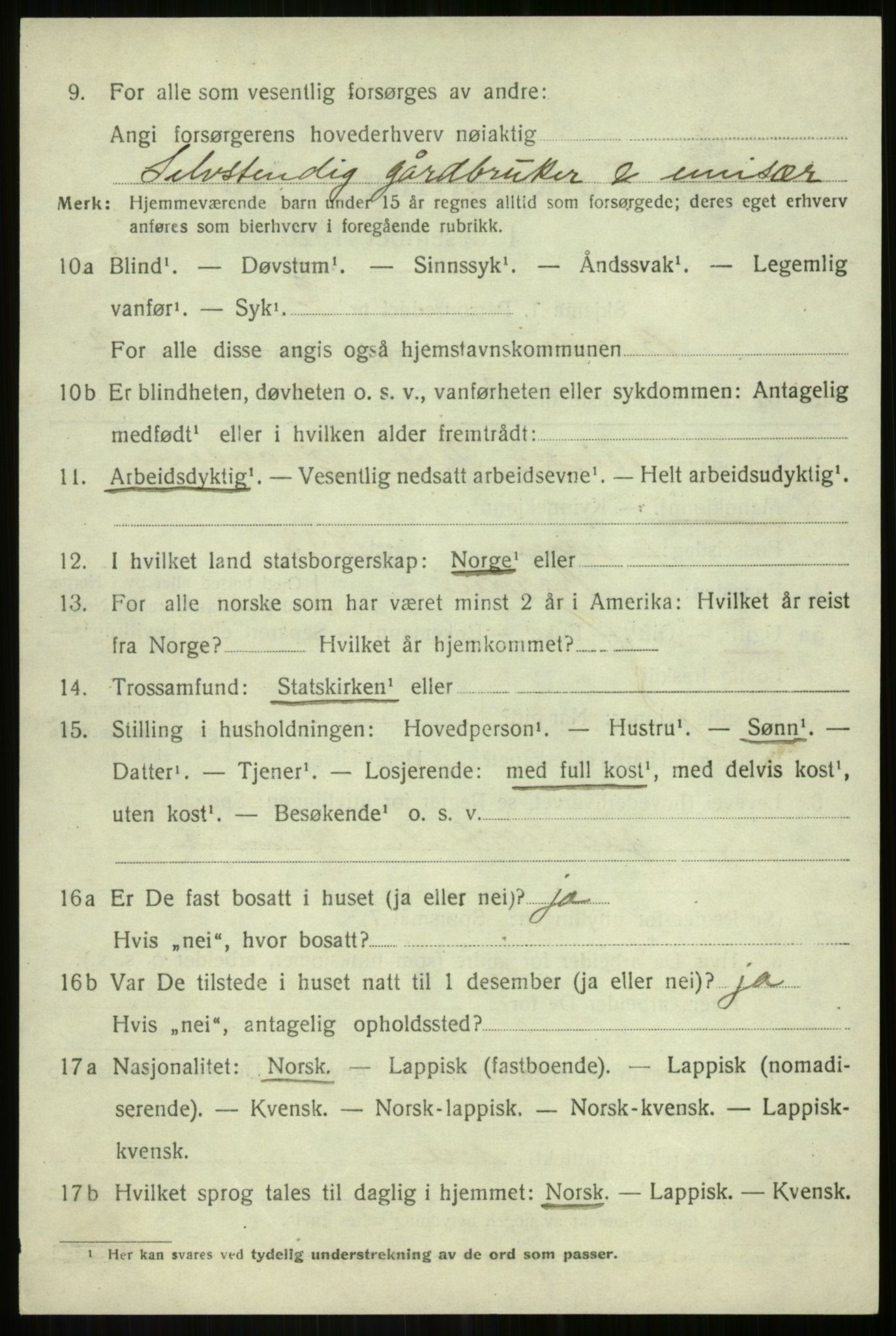 SATØ, Folketelling 1920 for 1922 Bardu herred, 1920, s. 2736