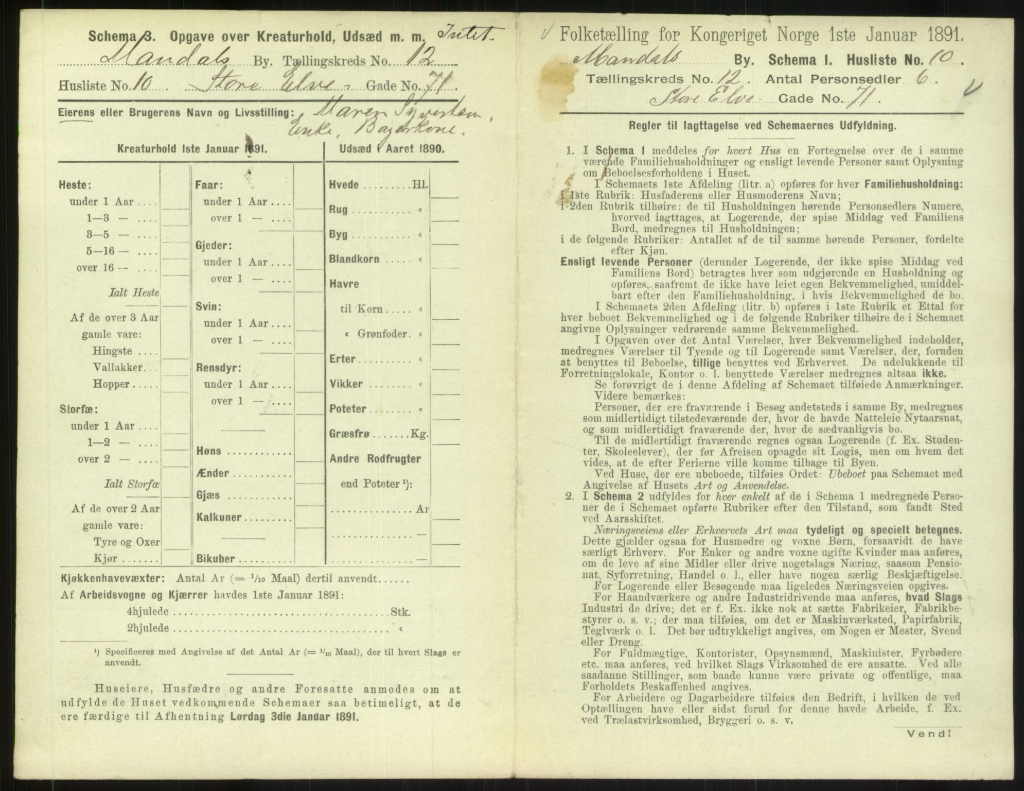 RA, Folketelling 1891 for 1002 Mandal ladested, 1891, s. 575