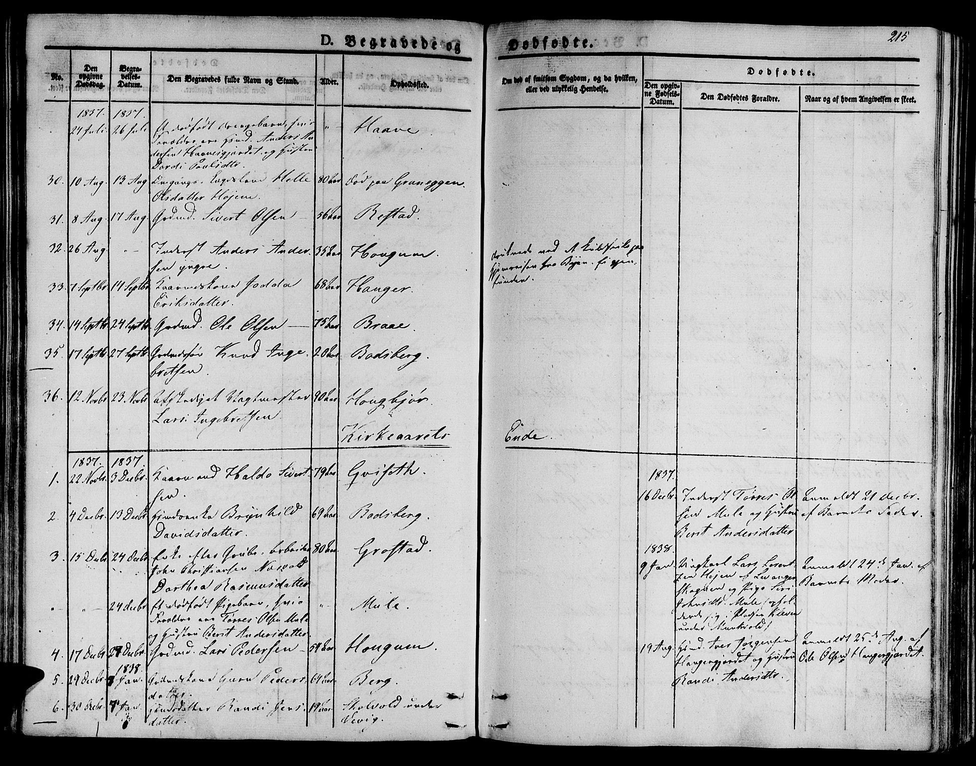 Ministerialprotokoller, klokkerbøker og fødselsregistre - Sør-Trøndelag, AV/SAT-A-1456/612/L0374: Ministerialbok nr. 612A07 /1, 1829-1845, s. 215