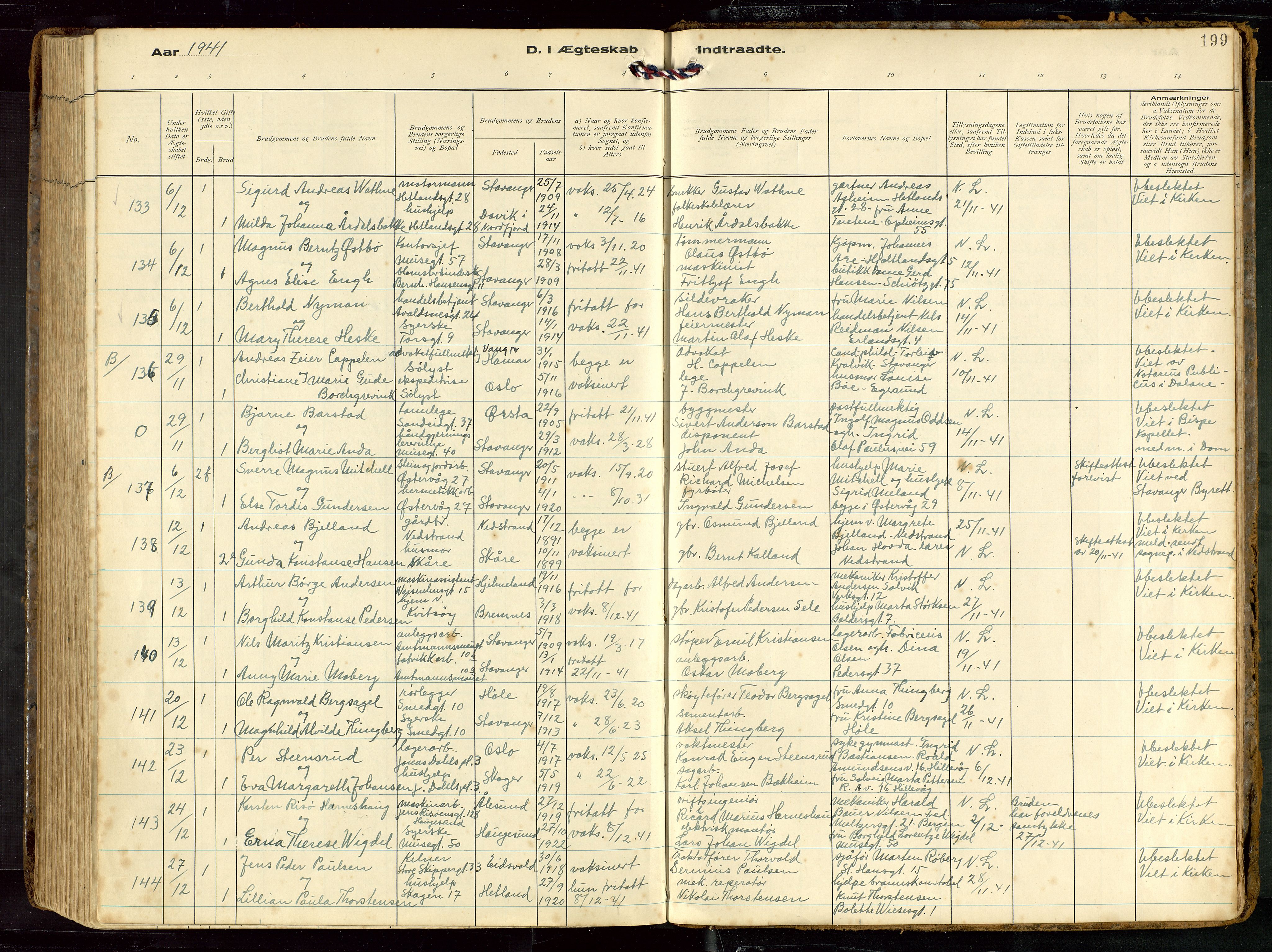 St. Petri sokneprestkontor, AV/SAST-A-101813/002/D/L0002: Ministerialbok nr. A 27, 1921-1942, s. 199